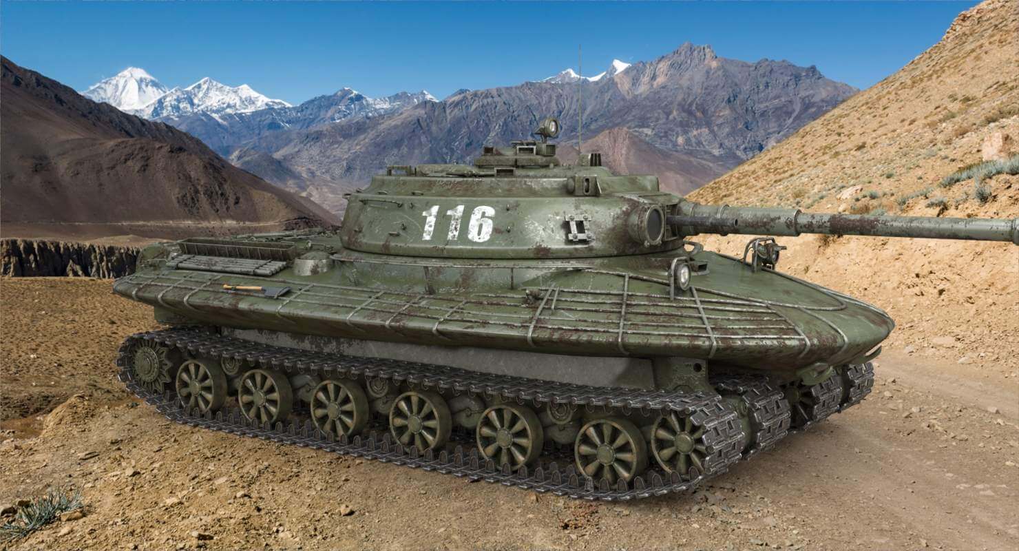 1480x800 Tank Object 279 Soviet Green (V Ray) 3D Model