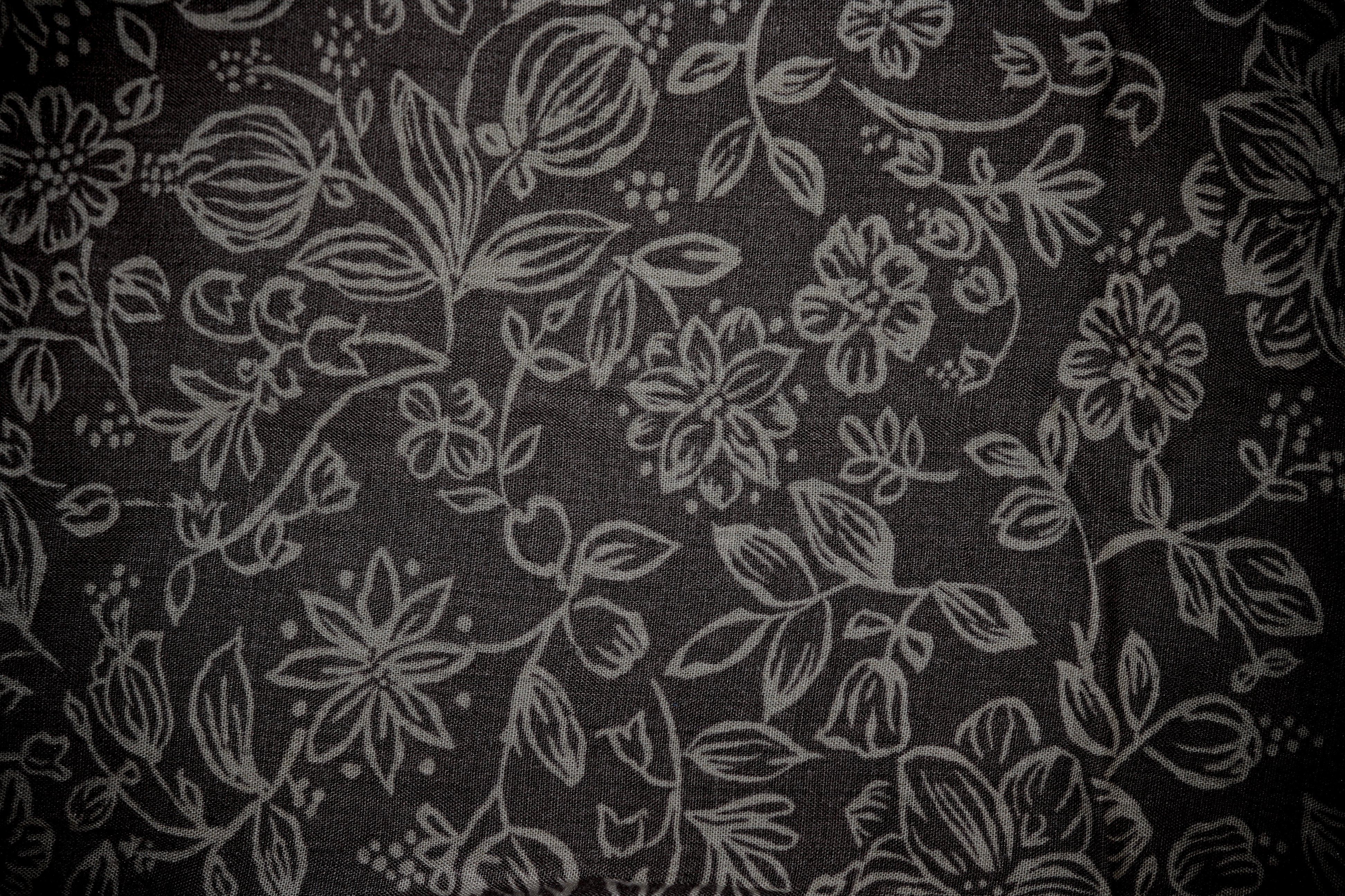 3888x2592 Black Fabric with Floral Pattern Texture