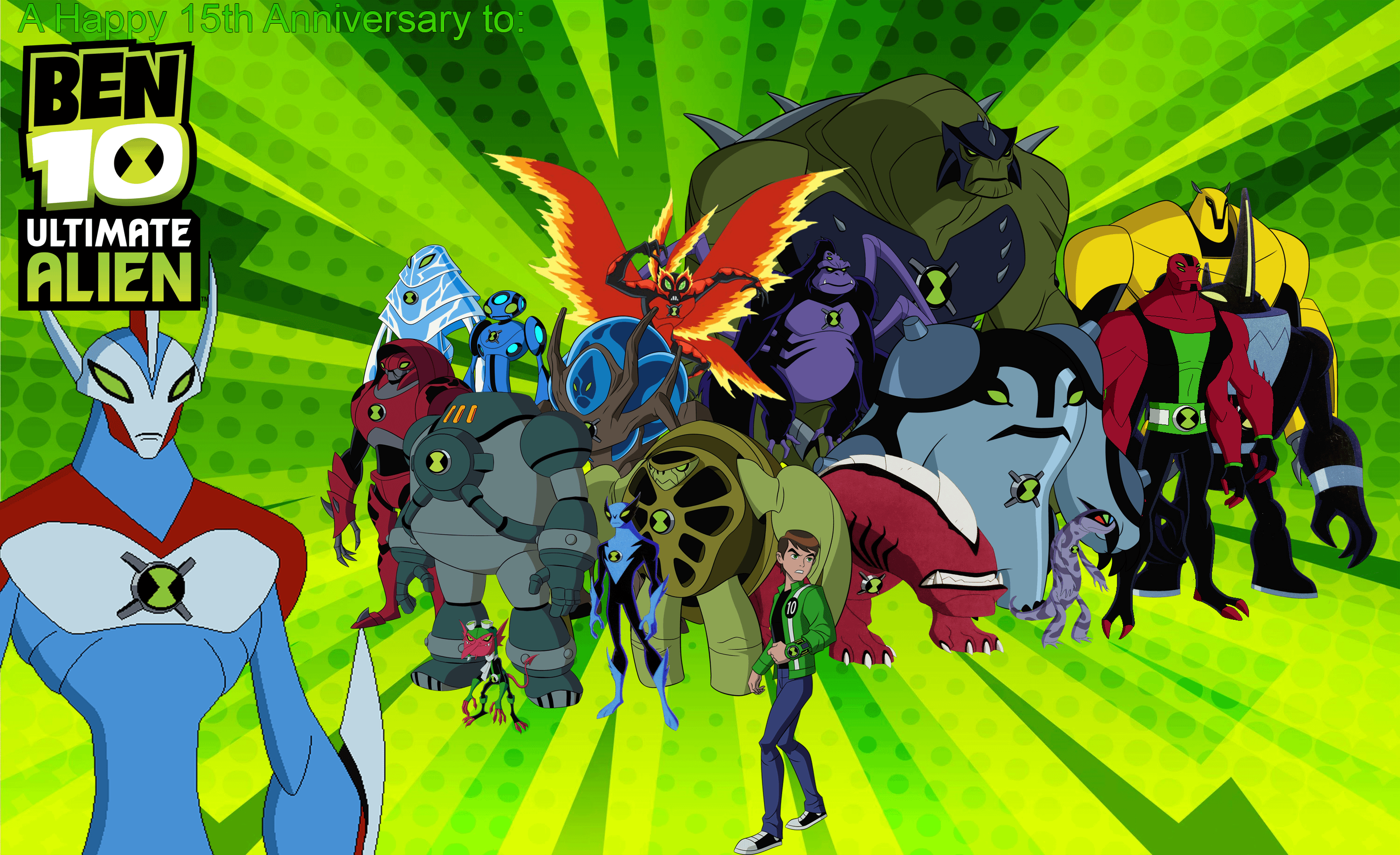 3022x1847 Happy 15th anniversary to Ben 10: Ultimate Alien! [Wallpaper by Snitch]