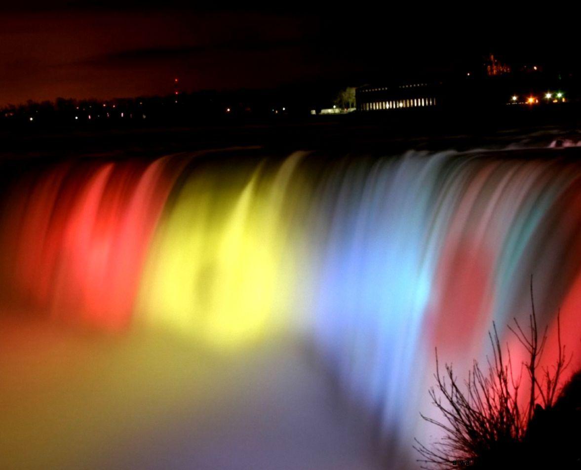1177x952 Soft Color Niagara Falls Beautiful Night Wallpaper HD. All