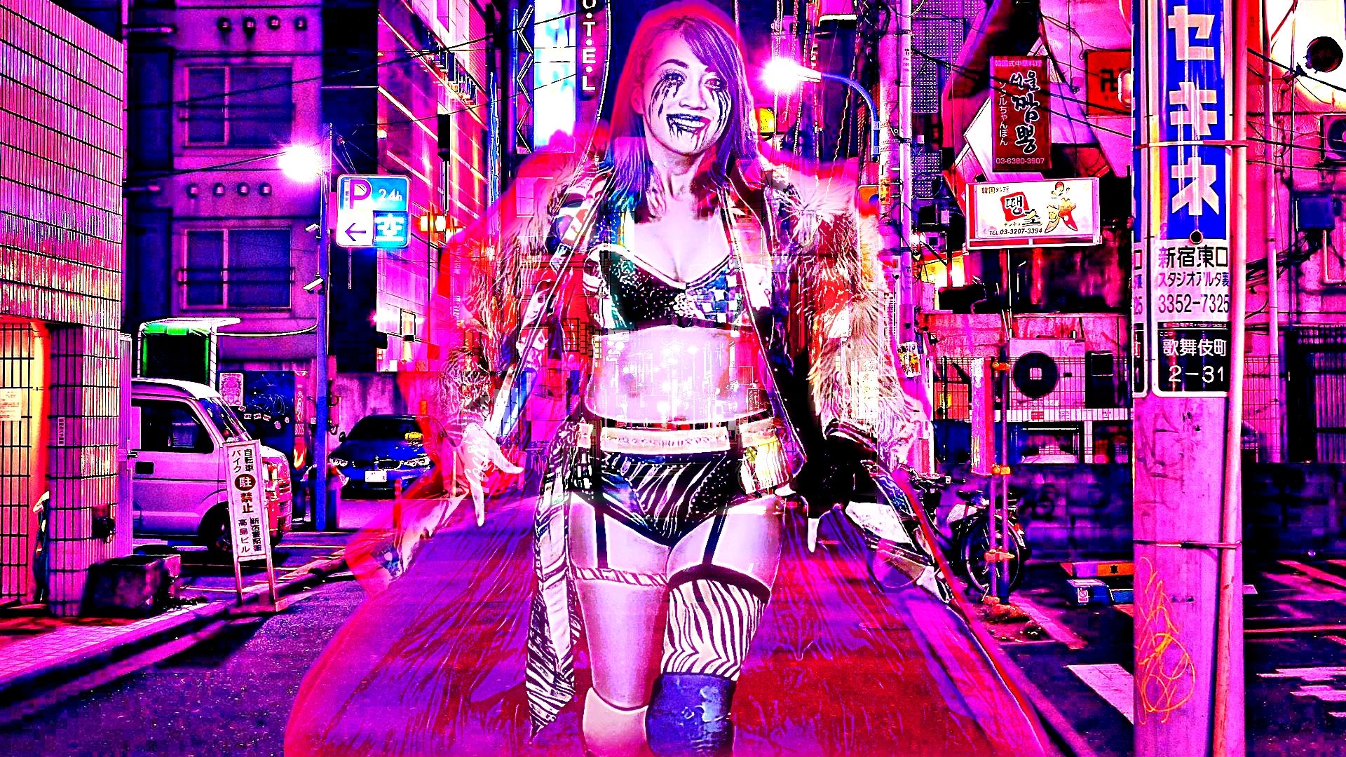 1920x1080 New wallpaper design featuring WWE's Asuka, hope you all like it