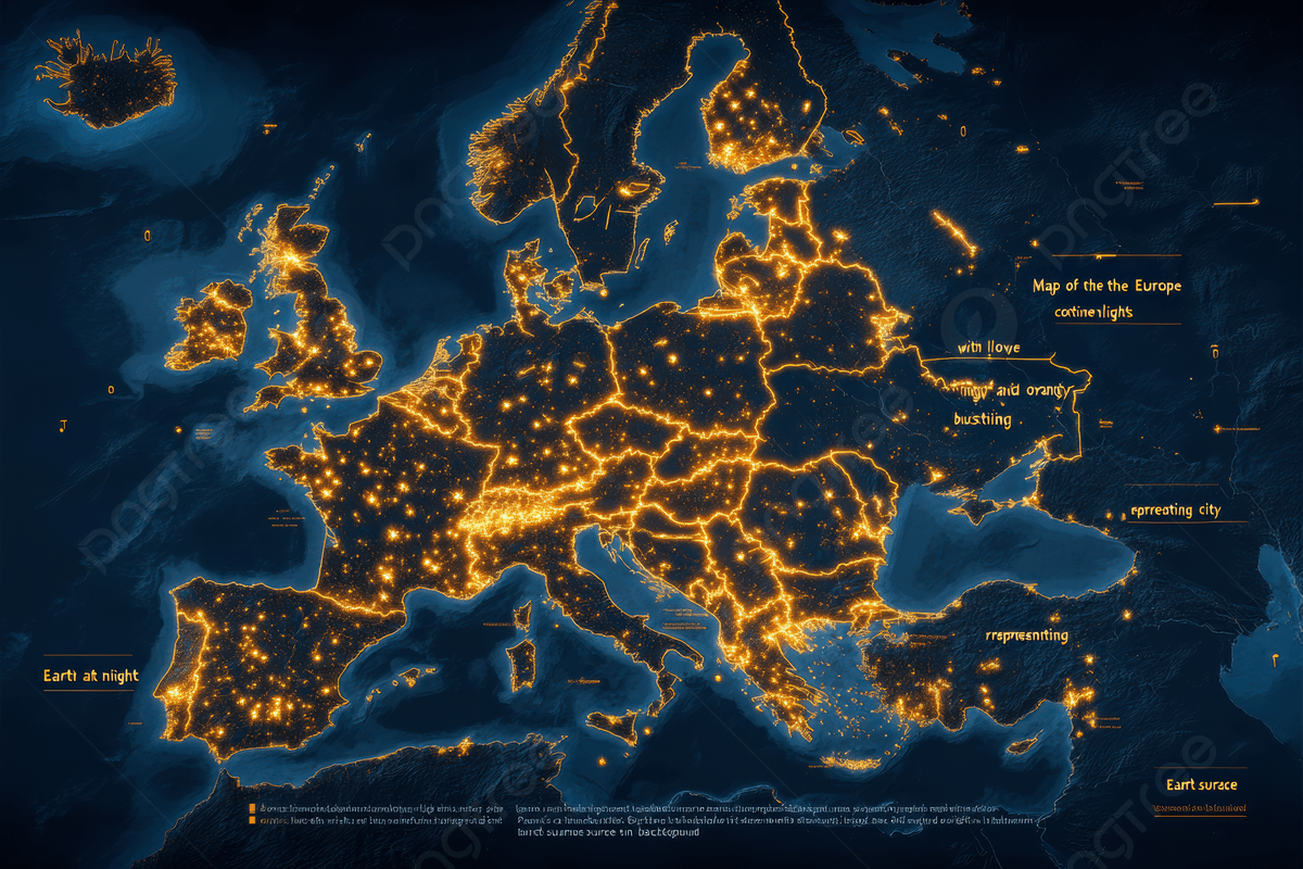 1200x800 Europe At Night A Stunning Map Of City Lights, Europe Map, Map Background, Abstract Background Background Image And Wallpaper for Free Download