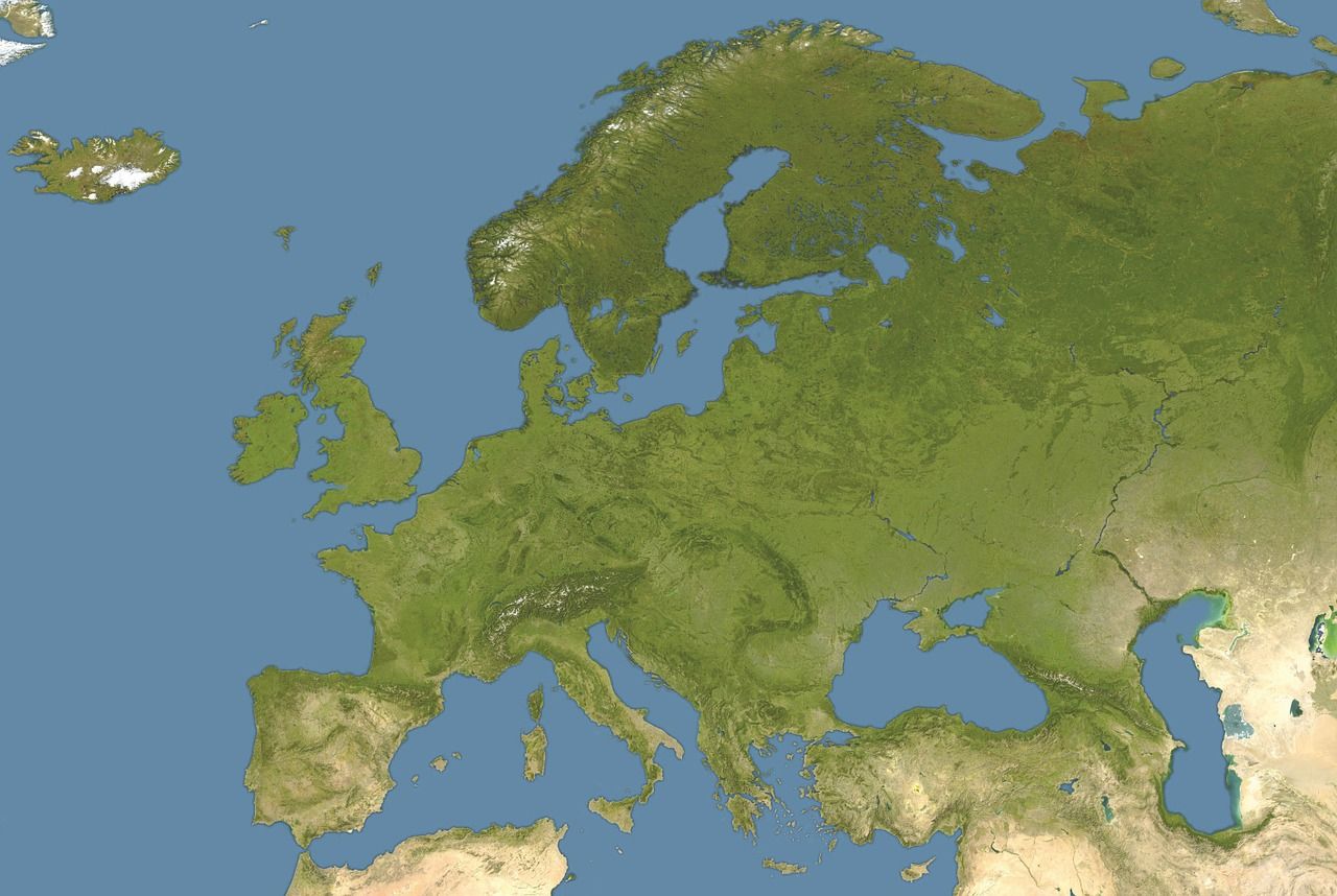 1280x858 Download free photo of Europe map, satellite image, geographical location, seas, oceans