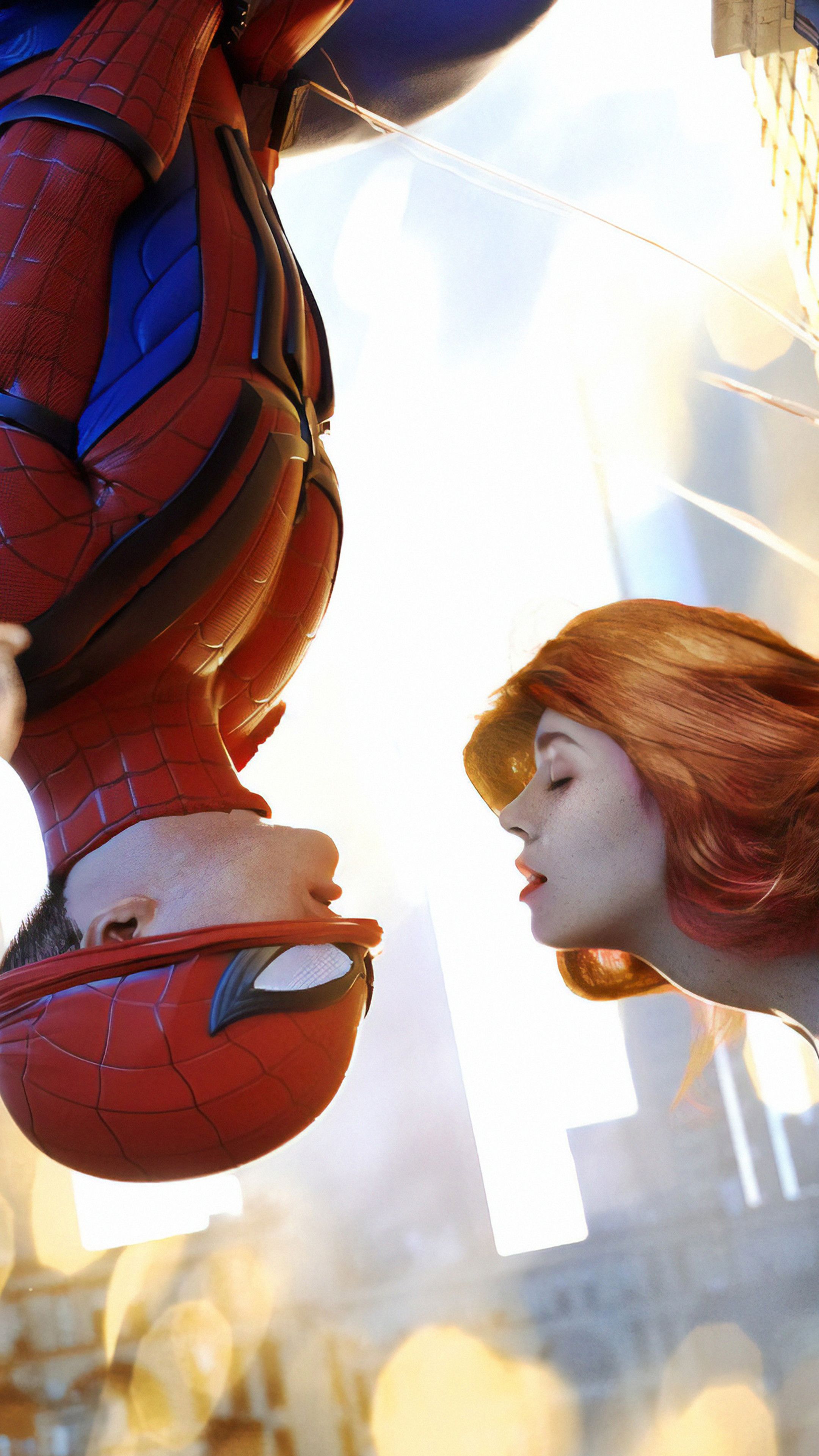 2160x3840 Spiderman And Mary Jane Wallpaper