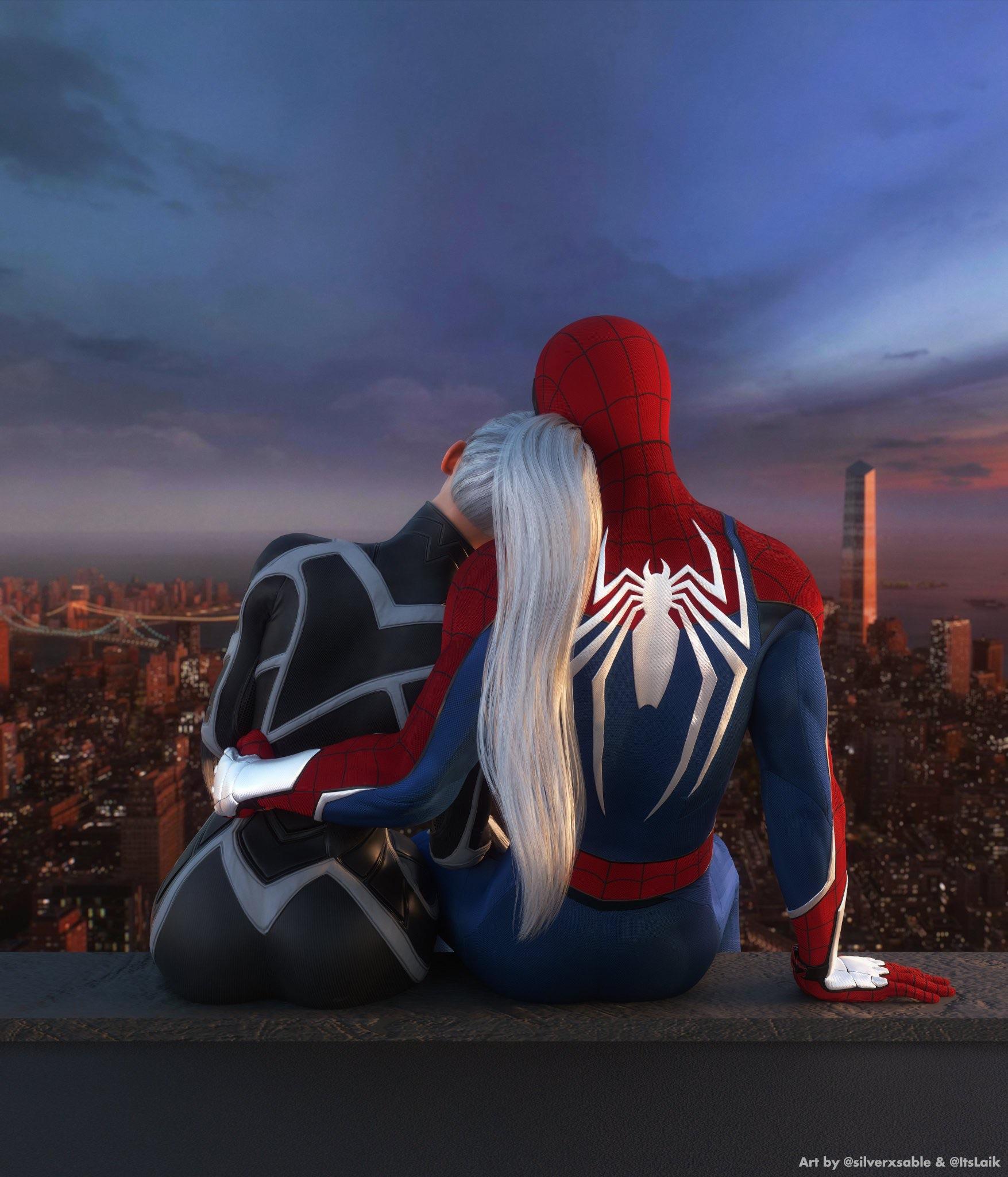 1755x2048 Spider Man X Black Cat Art & @ltsLaik