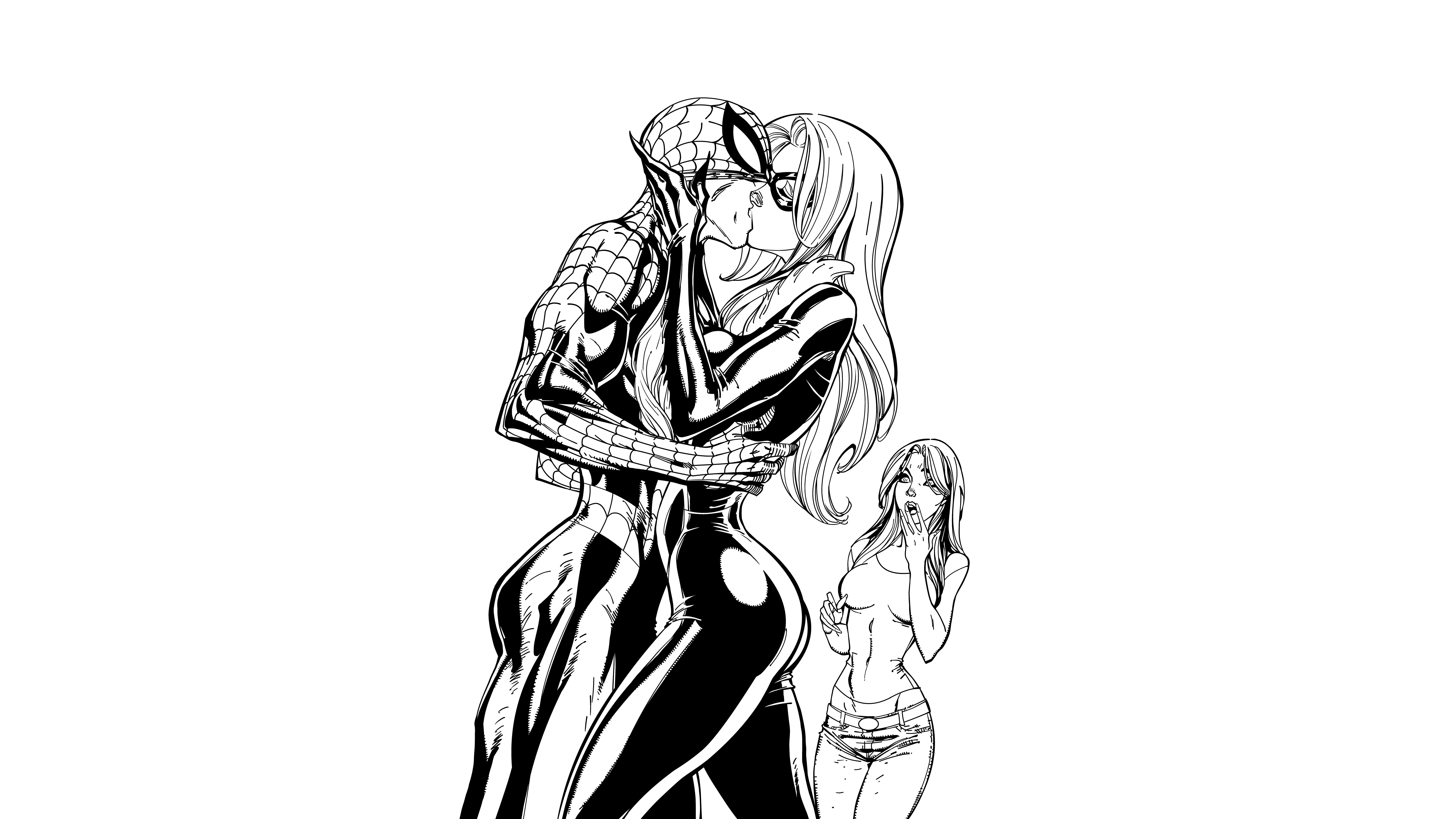9900x5569 Phone wallpaper: Spider Man, Mary Jane Watson, Comics, Blonde, Gwen Stacy, Redhead 415445