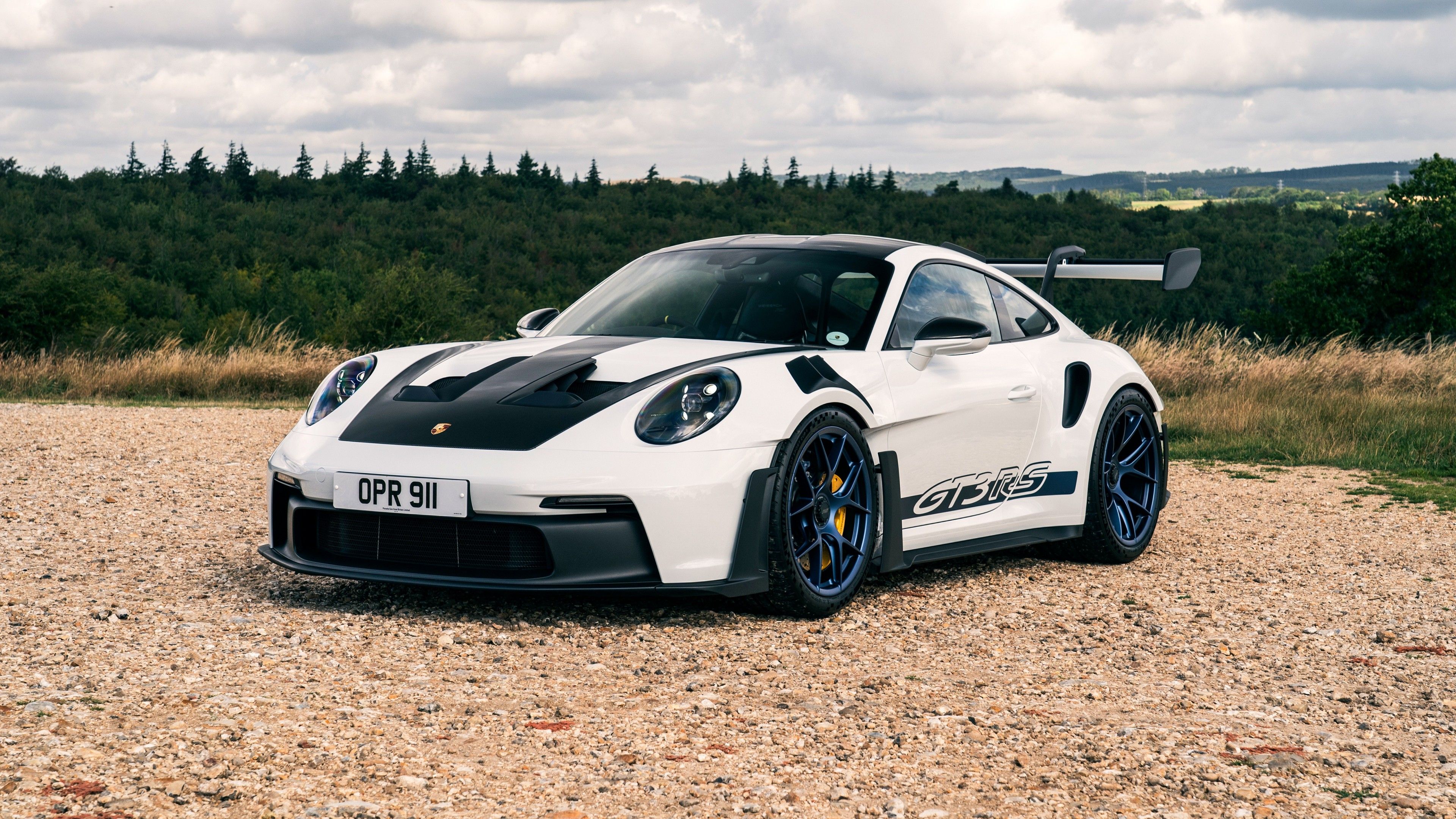 3840x2160 White Porsche 911 GT3 RS Weissach Package 2023 Car 4K 5K HD Cars Wallpaper
