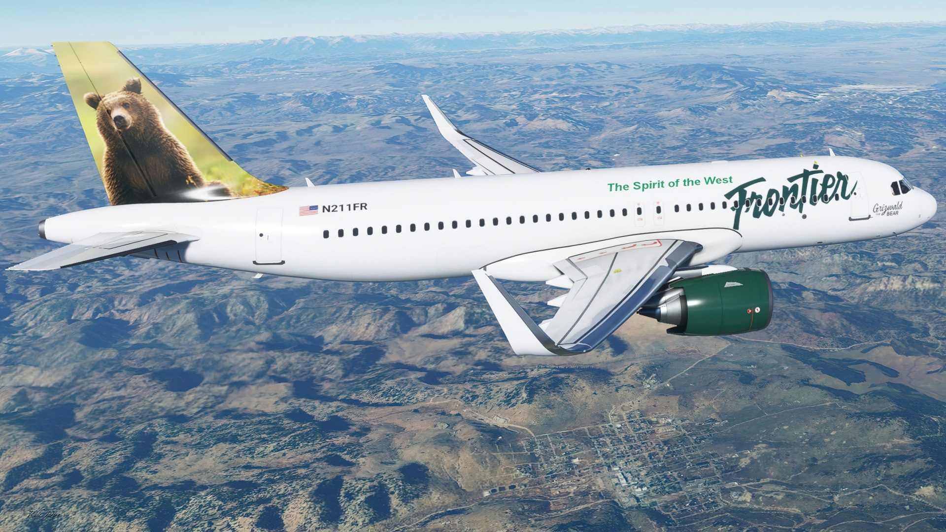 1920x1080 Frontier Airlines Airbus A320NEO Repaint for MSFS