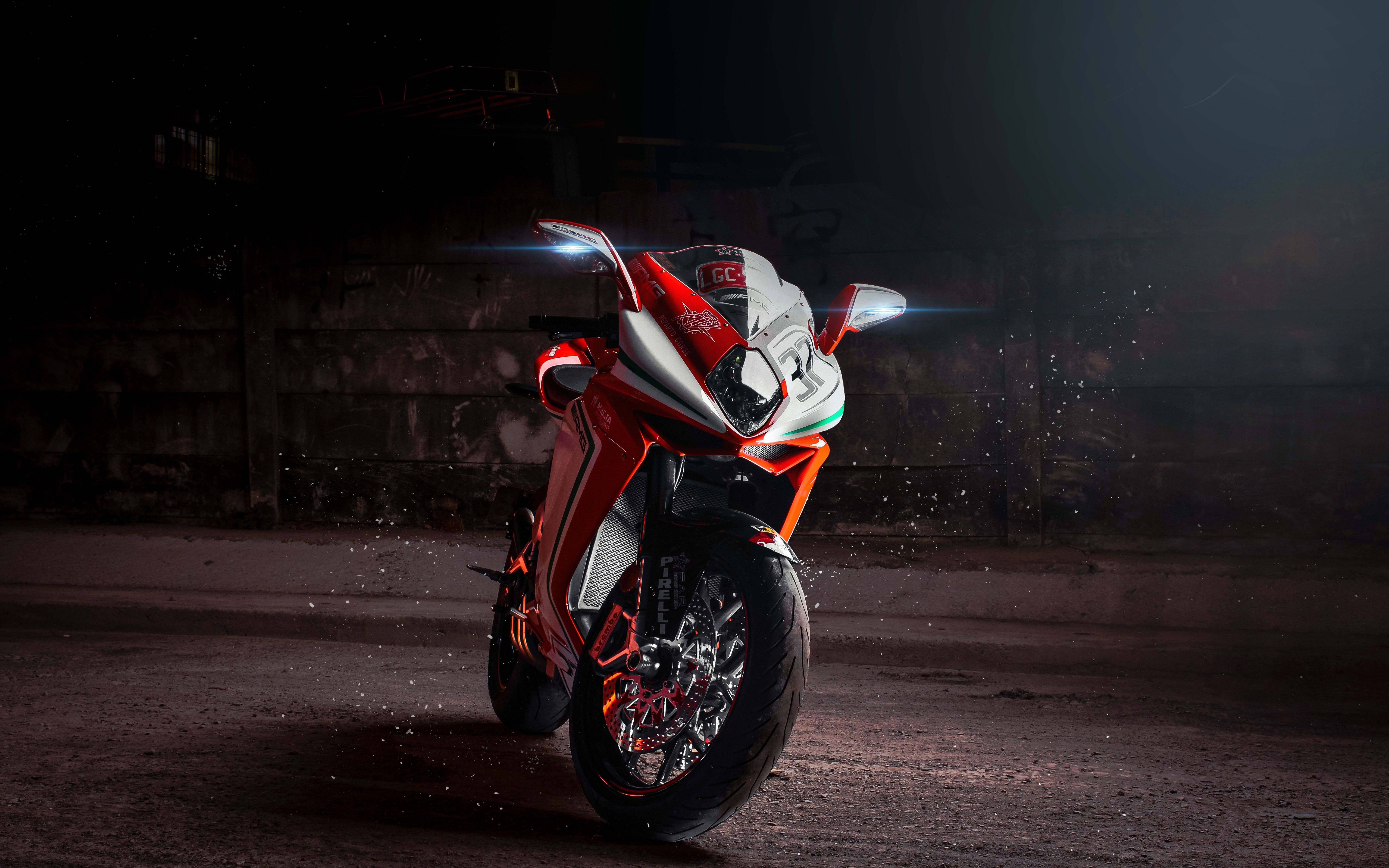 6000x3750 Wallpaper red, bike, MV Agusta, shadow, racing department for mobile and desktop, section мотоциклы, resolution 6000x3750