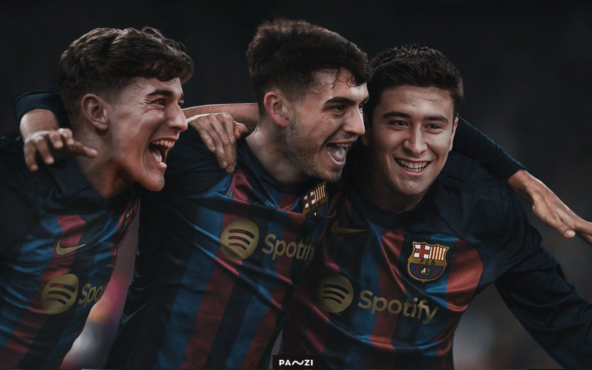 1200x750 Edit: Gavi, Pedri and Pablo Torre celebrating together