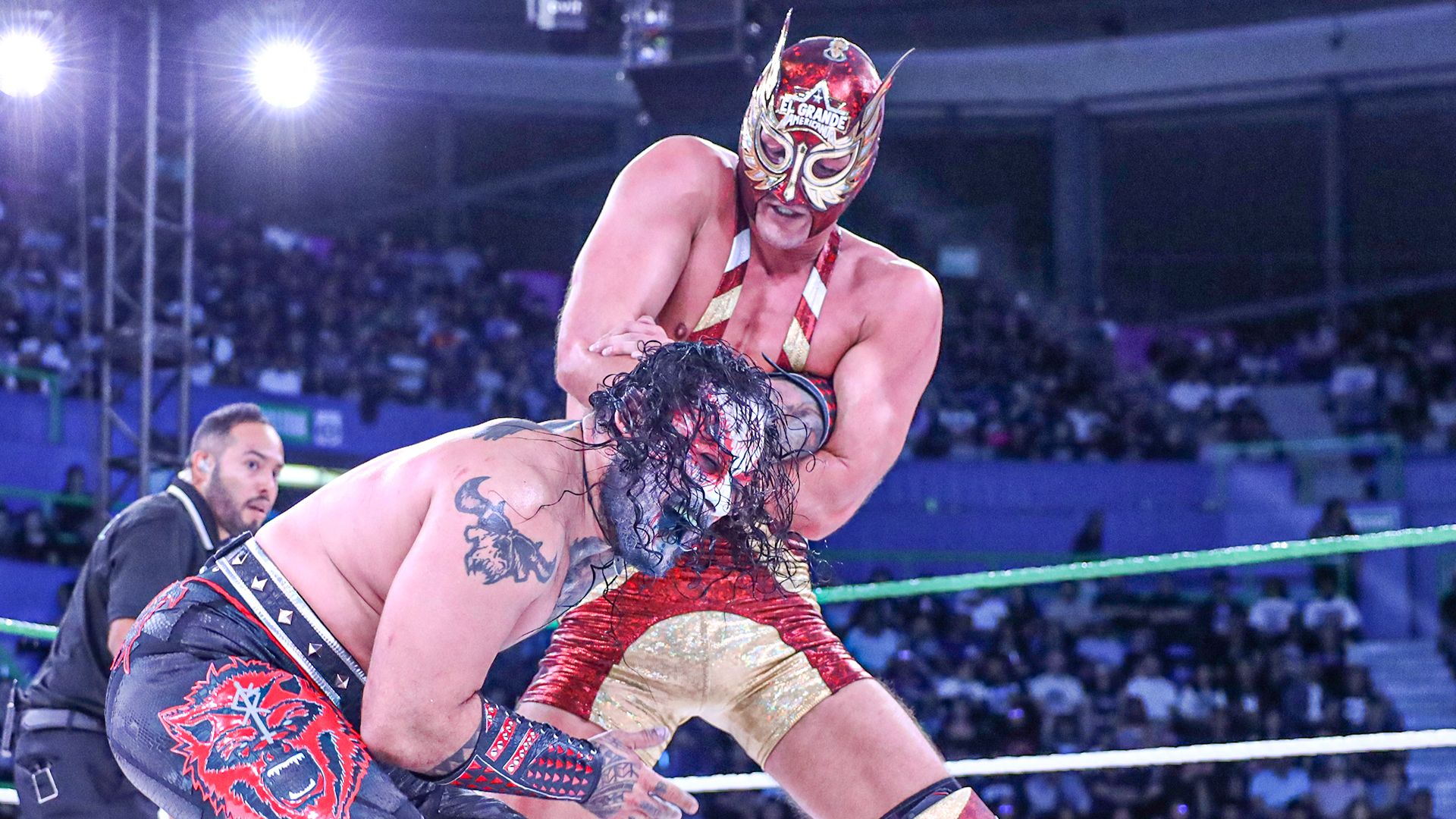 1920x1080 El Grande Americano & Texano Jr. vs. El Mesias & Mecha Wolf: Lucha Libre AAA highlights