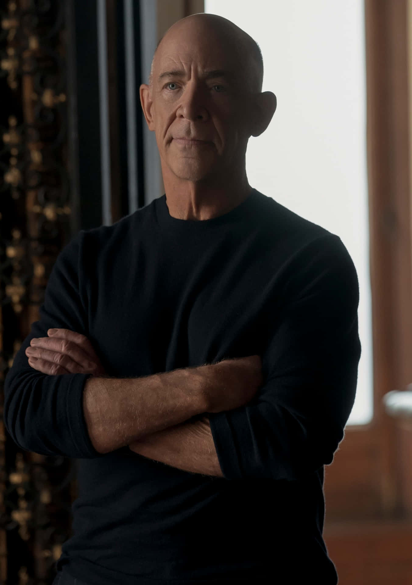 1353x1920 Download Award Winning Actor J.K. Simmons In A Powerful Moment. Wallpaper