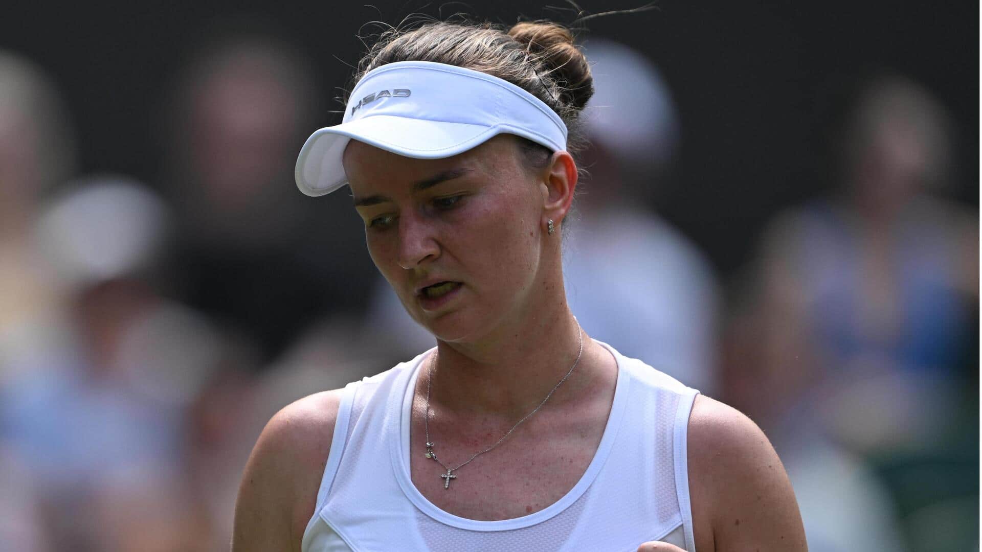 1920x1080 Wimbledon: Defending champion Barbora Krejcikova wins opener in three sets