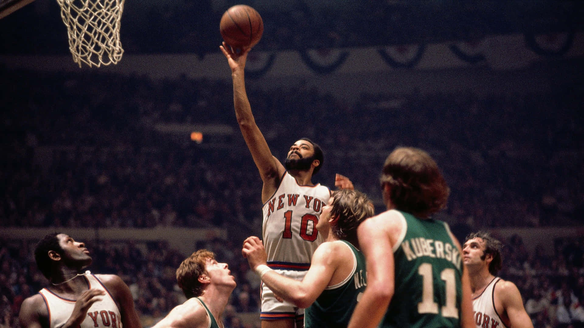 1920x1080 Download Walt Frazier New York Knicks VS. Boston Celtics Wallpaper