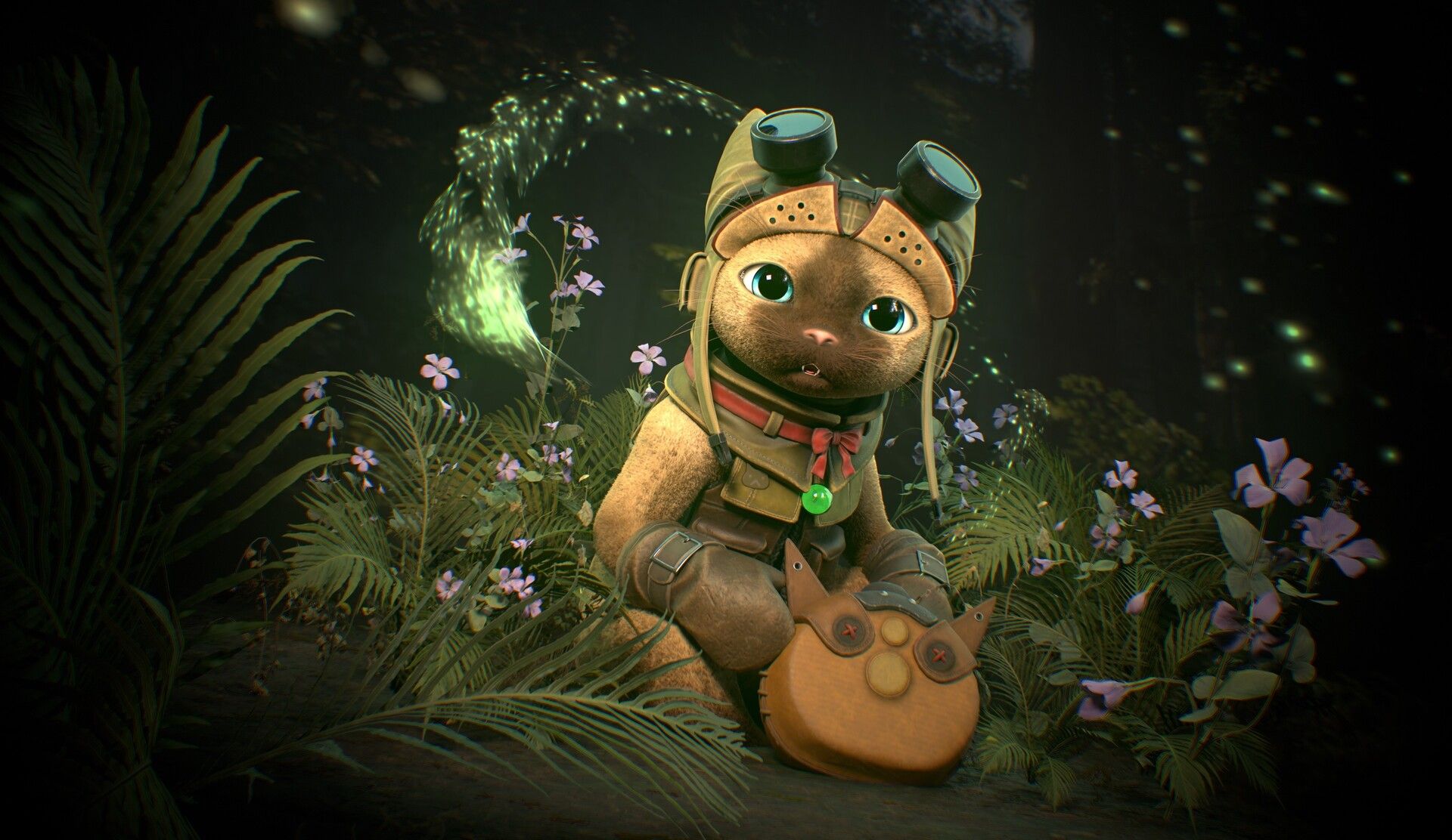 1920x1112 Monster Hunter : WORLD Palico Pen art