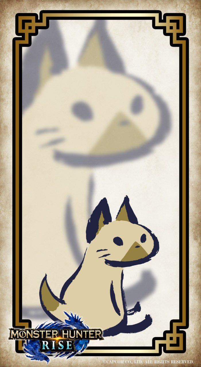 701x1280 Capcom Shares Mobile Wallpaper Featuring Monster Hunter Rise's Palico And Palamute