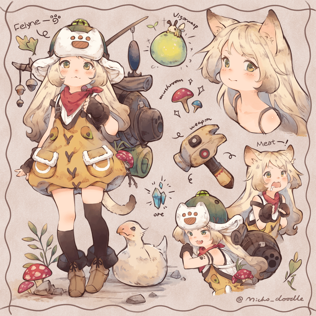 1080x1080 Humanized Palico (by 尾草)
