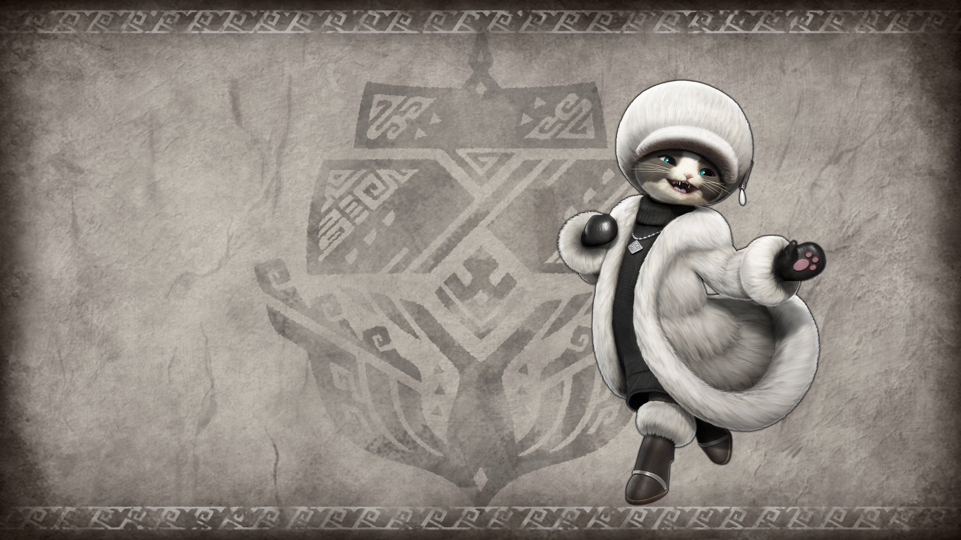 3840x2160 Monster Hunter Rise. de arm. em camadas de Amigato Felyno Pele Fofinha
