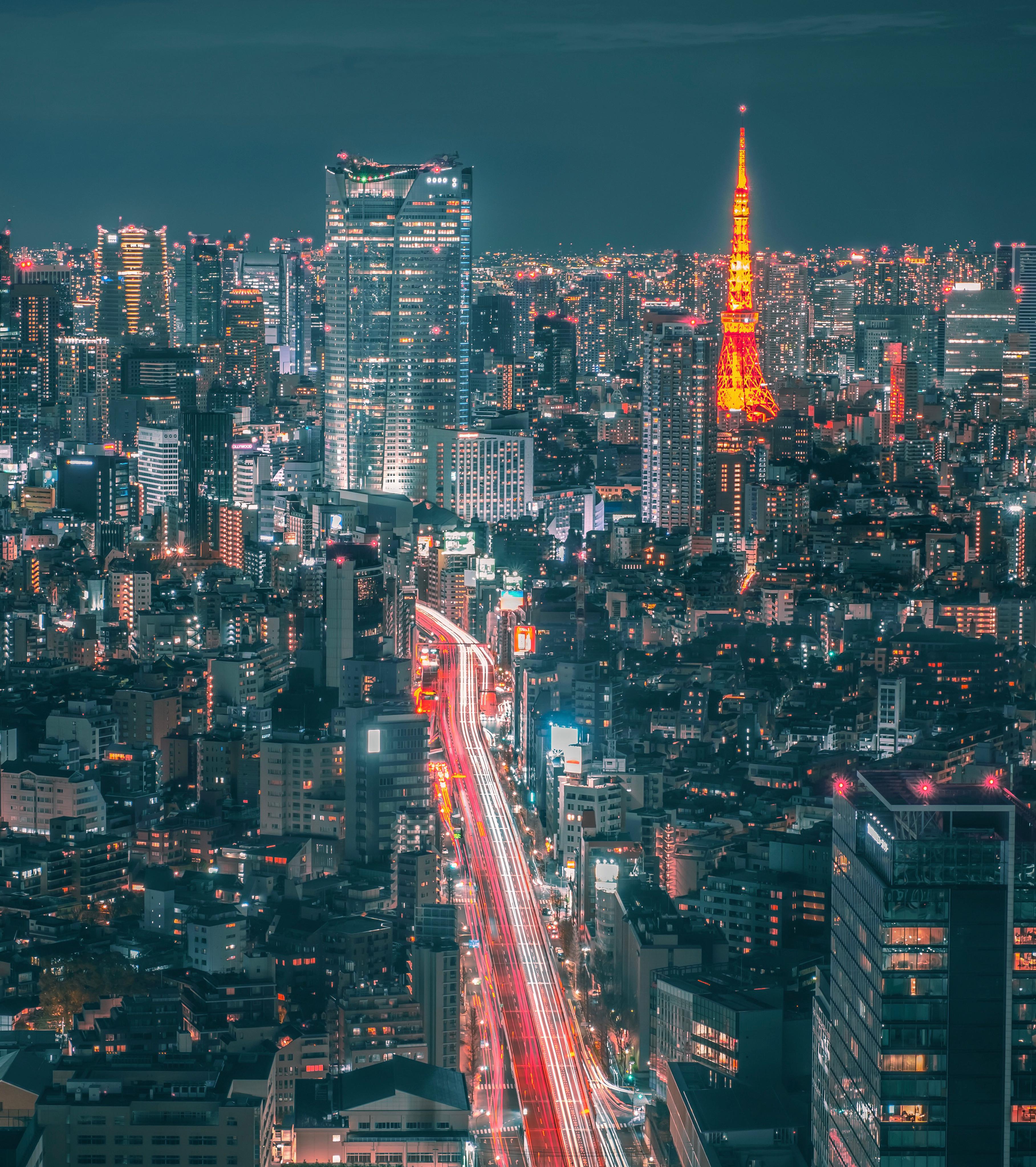 3634x4096 Long exposure of Tokyo Tower. View from Shibuya Sky, Dec 2019