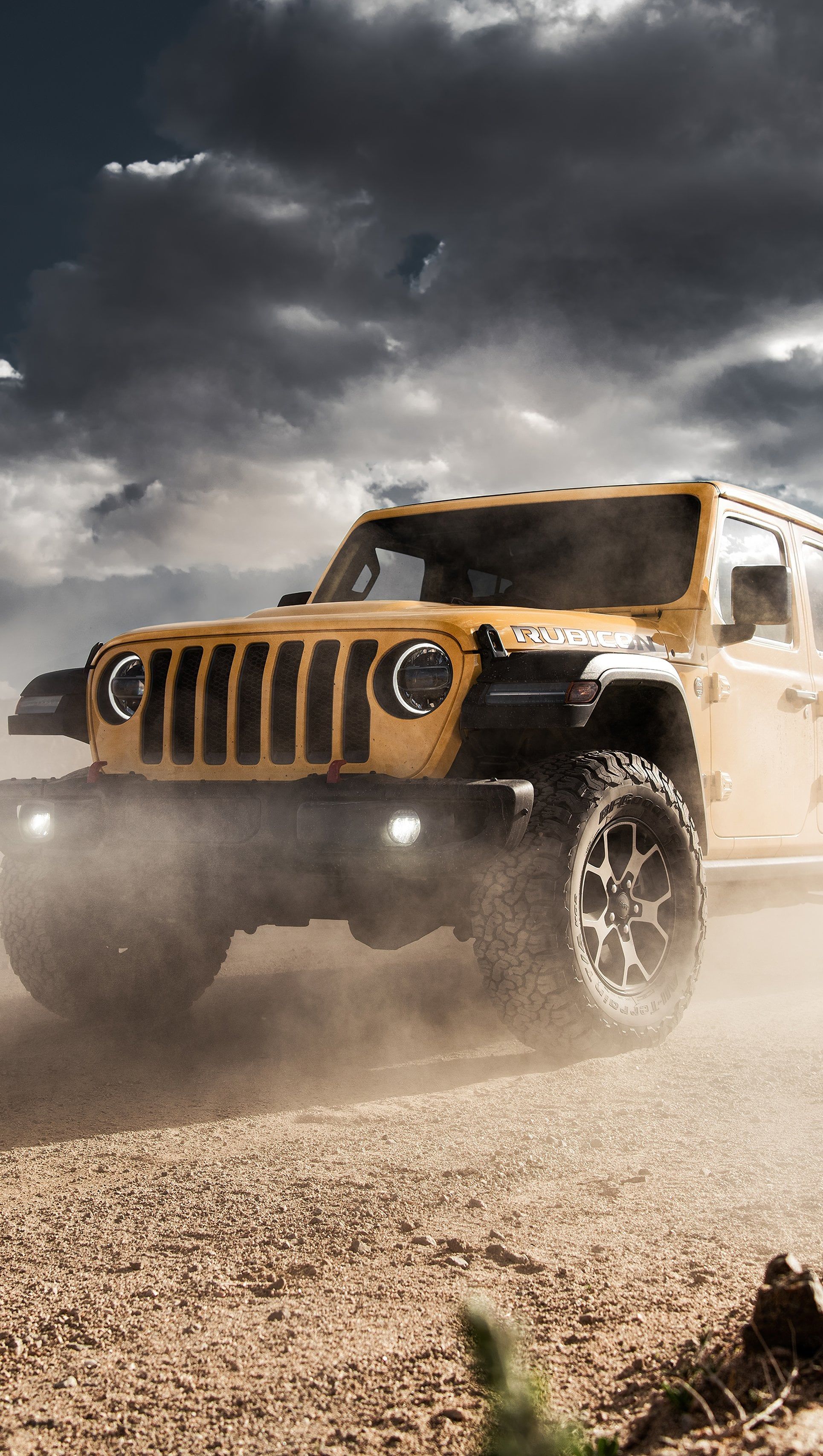 1930x3413 Yellow Jeep Wrangler Rubicon Wallpaper 4K for iPhone and Mobile Phone