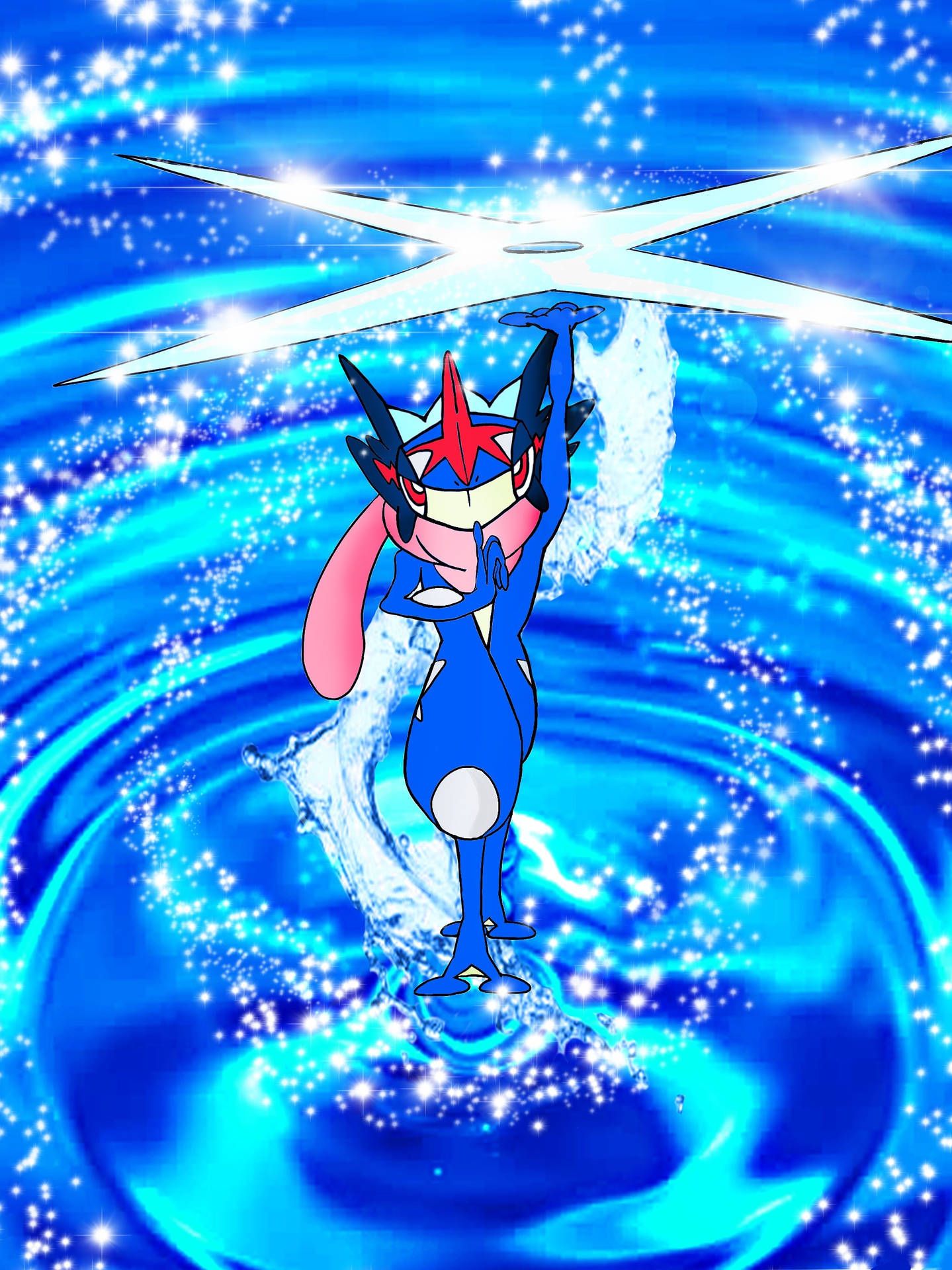 1439x1920 Download This Greninja is ready to battle! Wallpaper