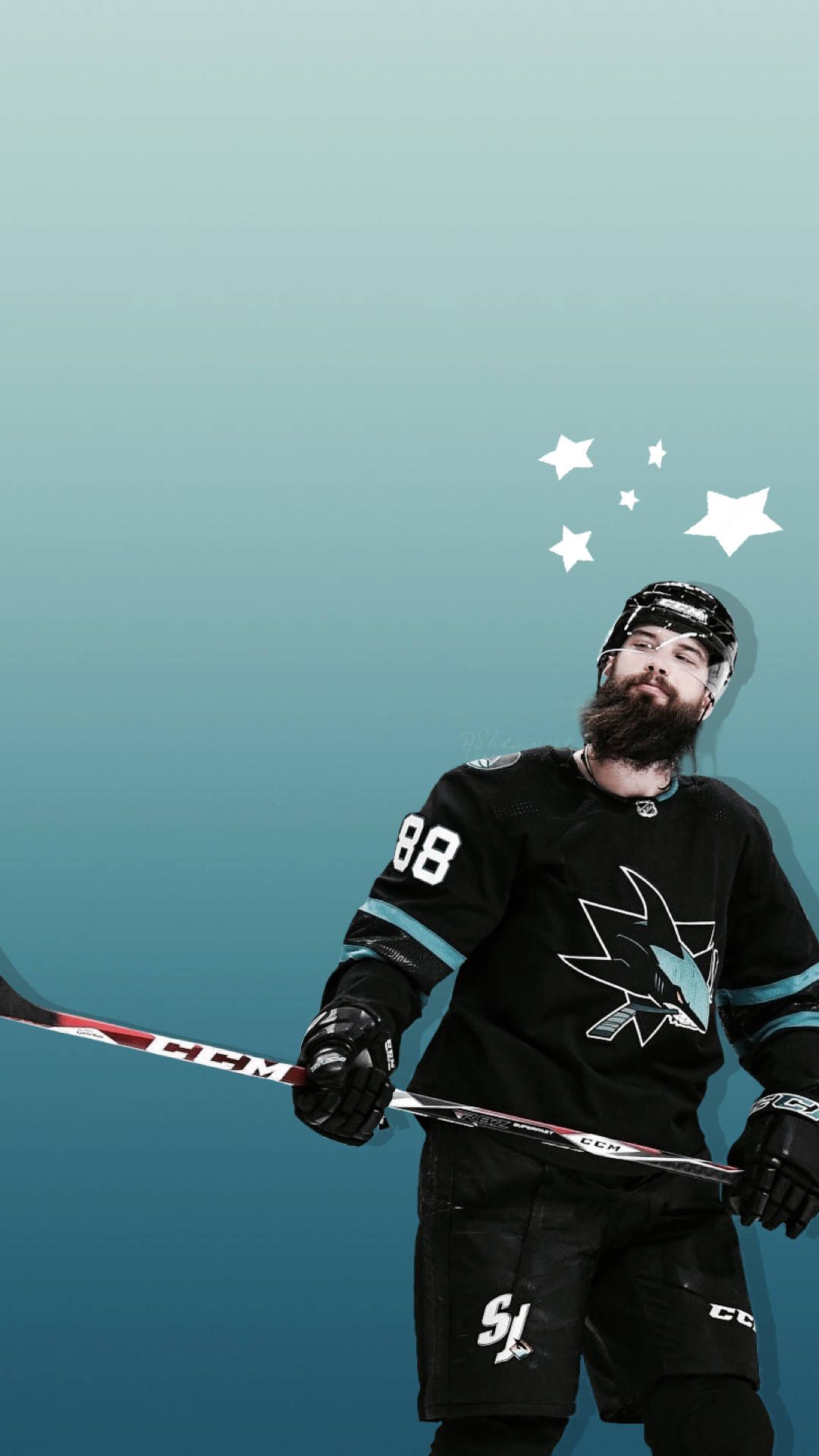 1080x1920 Download Brent Burns Aesthetic Stars Fan Art Wallpaper