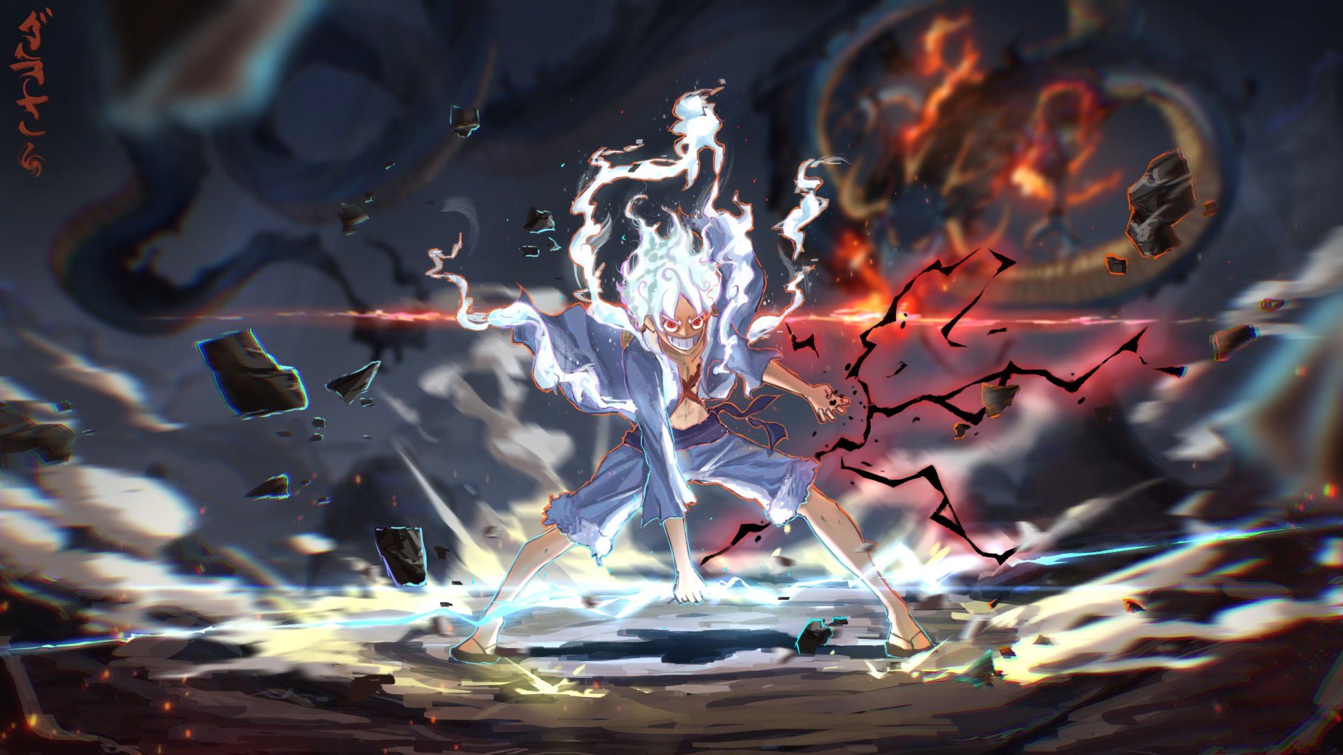 1920x1080 Monkey D. Luffy Gear 5 Ultra HD One Piece Wallpaper
