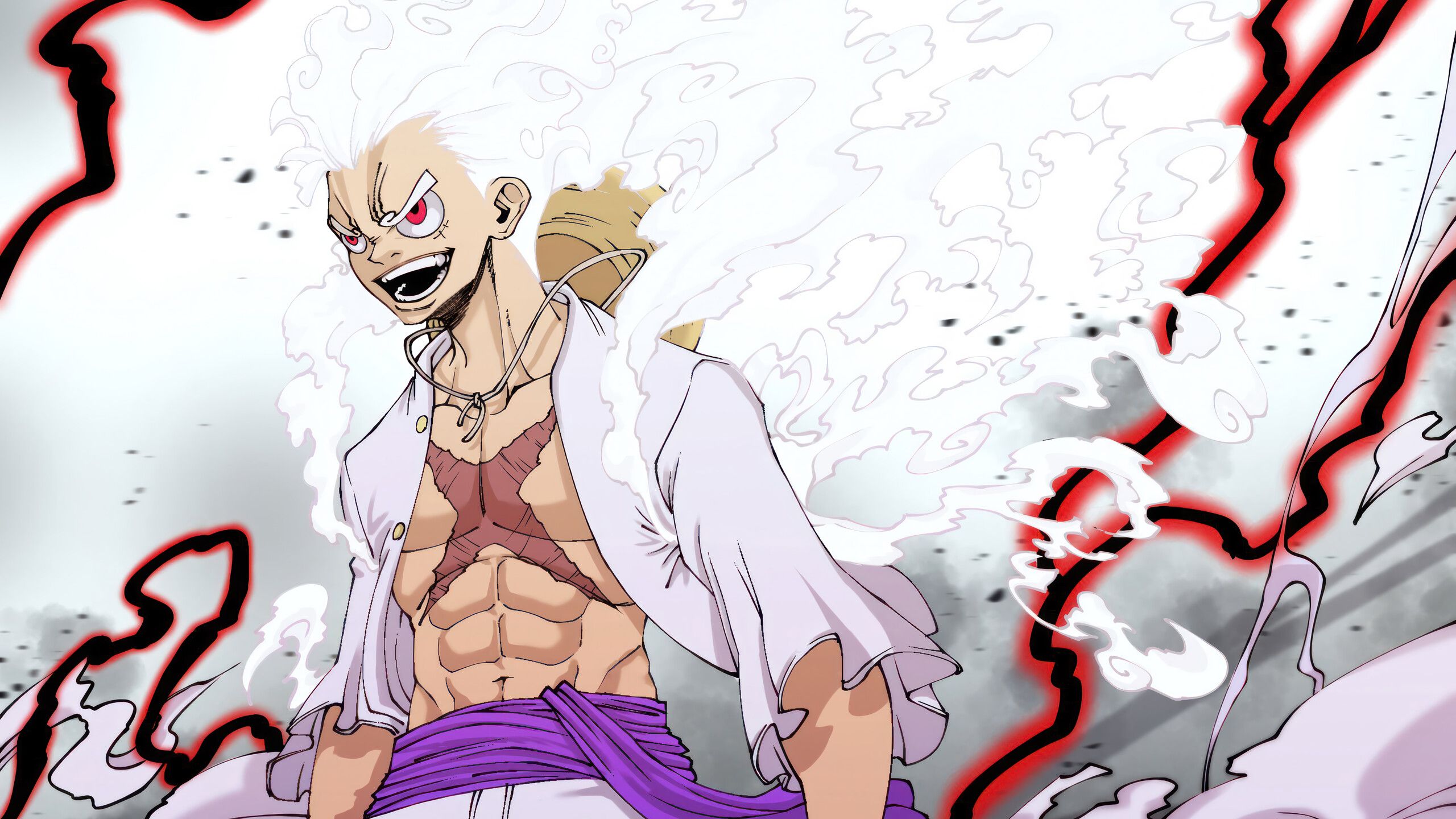 2560x1440 Luffy Gear 5 One Piece Art Wallpaper 4K HD PC l