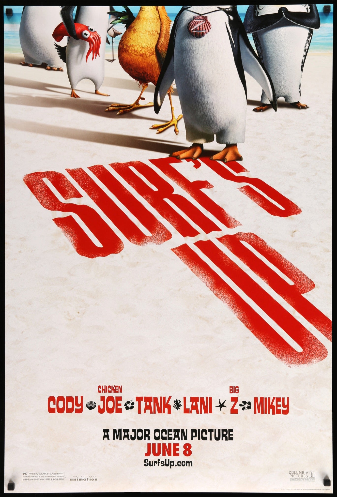 1370x2021 Surf's Up (2007) Original One Sheet Movie Poster Film Art Movie Posters