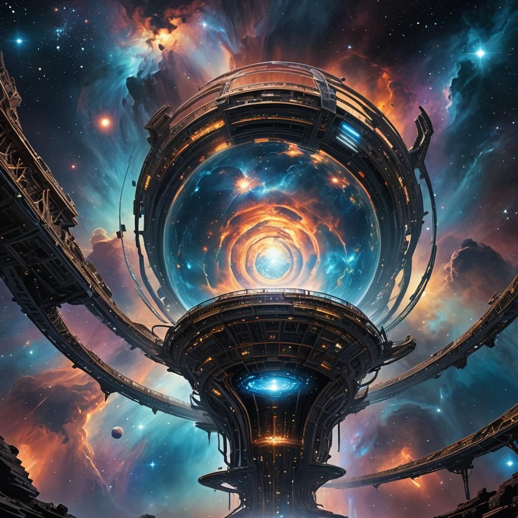 1024x1024 Colossal Megastructure in Deep Space Concept Art