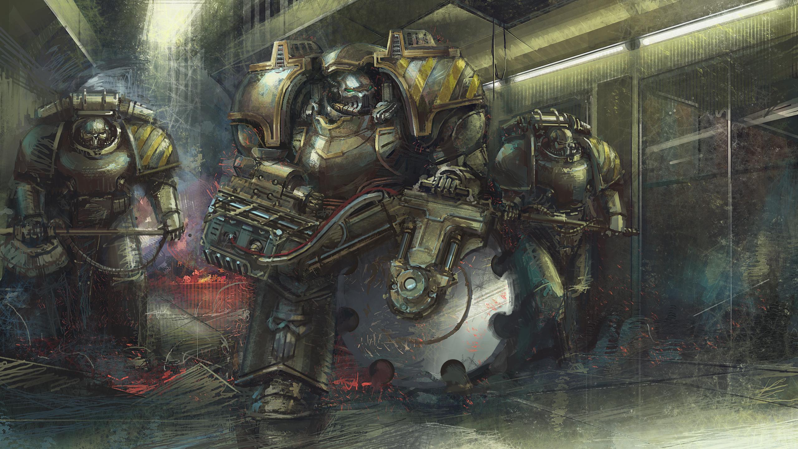 2560x1440 Pre Heresy Iron Warriors With A V8 Can Opener (Concept By Hammk)