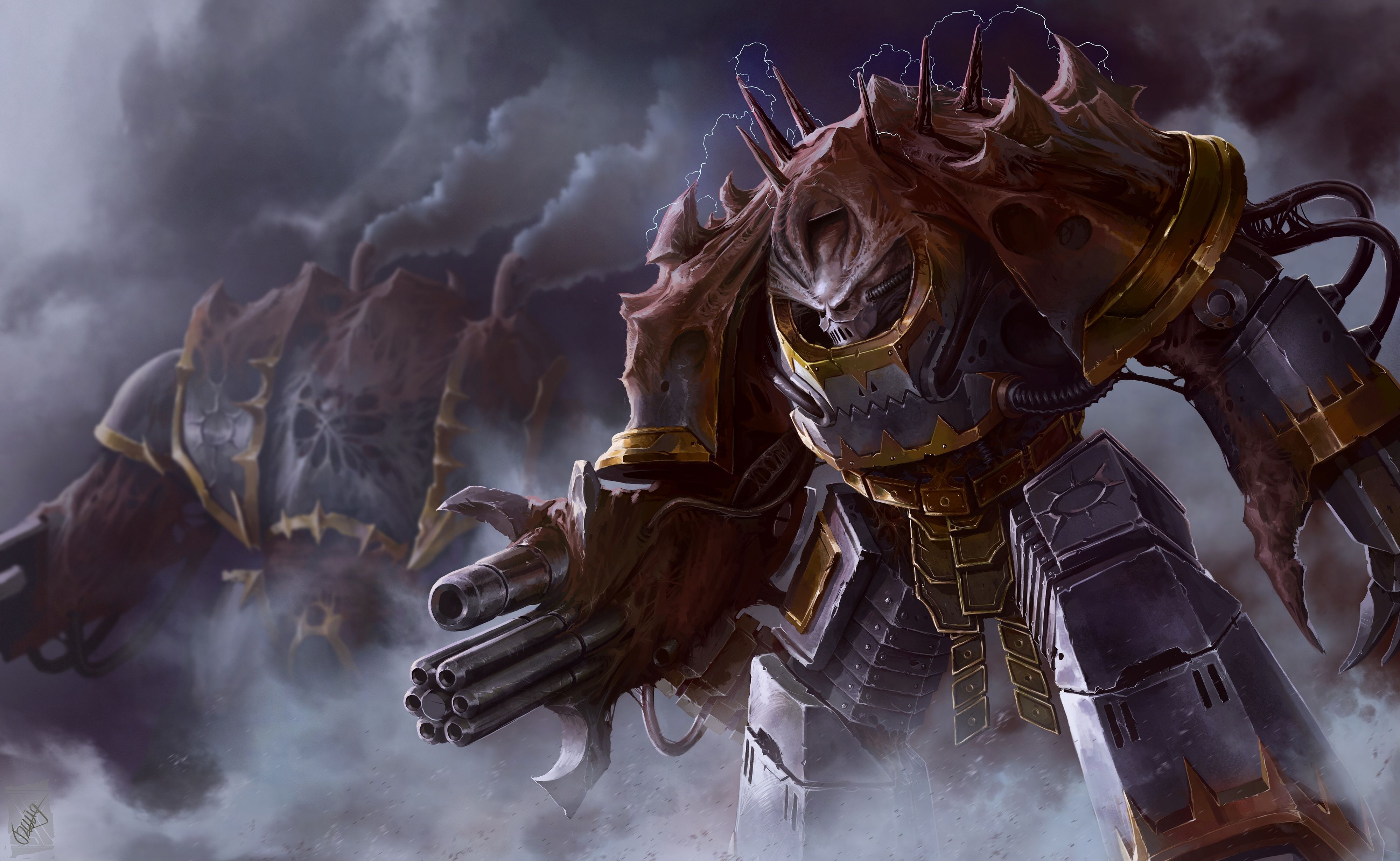 4000x2461 Wallpaper Warhammer, chaos, art, warhammer 40k, Iron Warrior Obliterator for mobile and desktop, section фантастика, resolution 4000x2461