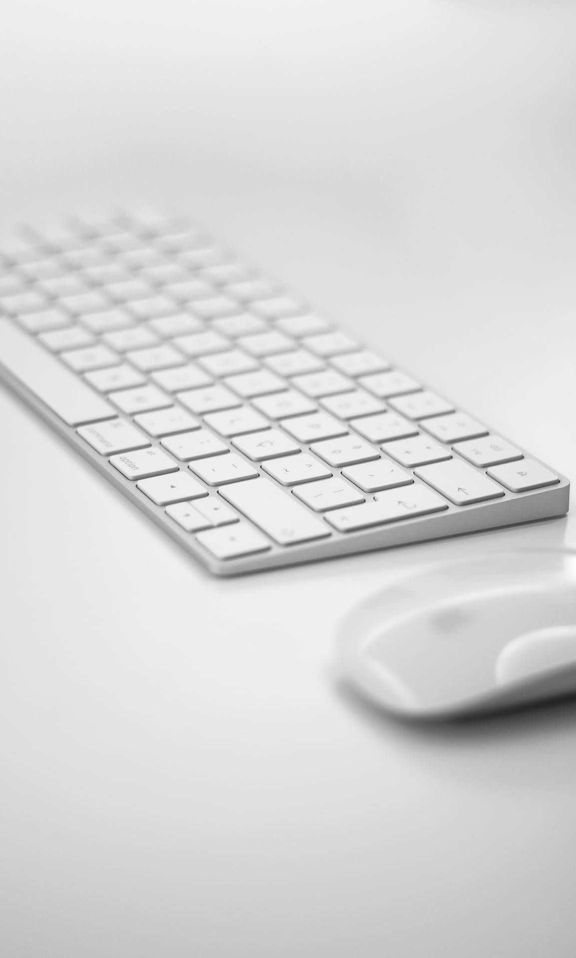 1154x1920 Download White Aesthetic Keyboard And Mouse Wallpaper