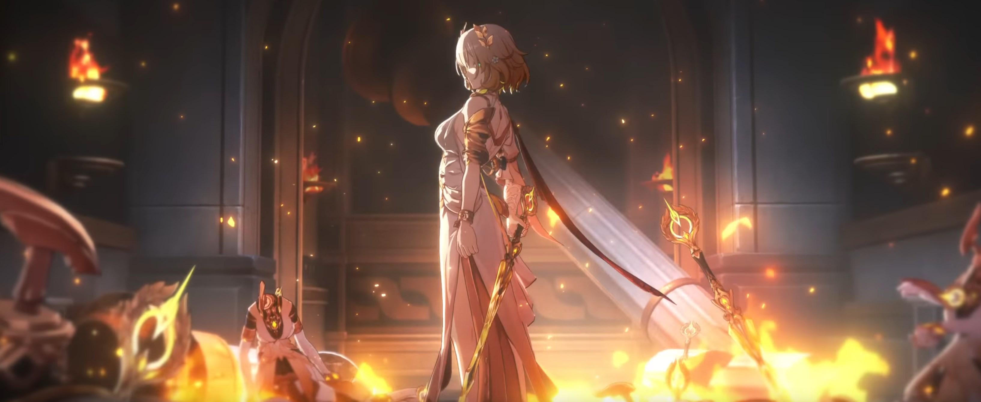 3267x1341 Aglaea Trailer: Deadly Romance. Honkai: Star Rail