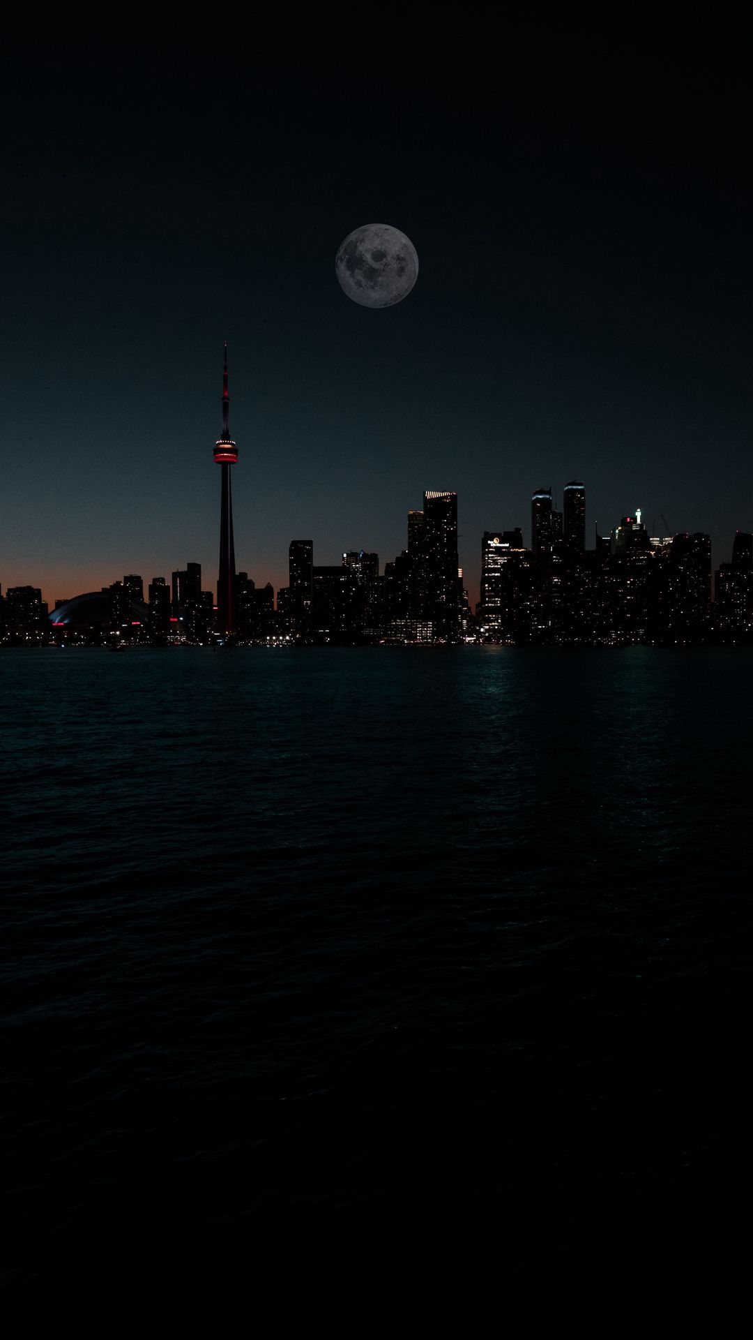 1080x1920 Download wallpaper 1080x1920 city, night, moon, buildings, water, dark samsung galaxy s s note, sony xperia z, z z z htc one, lenovo vibe HD background