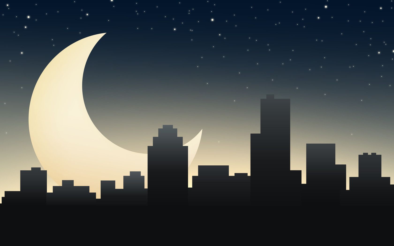 1680x1050 Wallpaper night, the moon, sleep, home, town for mobile and desktop, section город, resolution 1680x1050