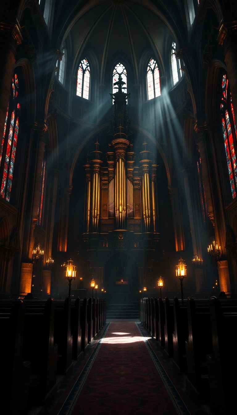 768x1344 Free Majestic Organ Pipes Image, Cathedral, Gothic