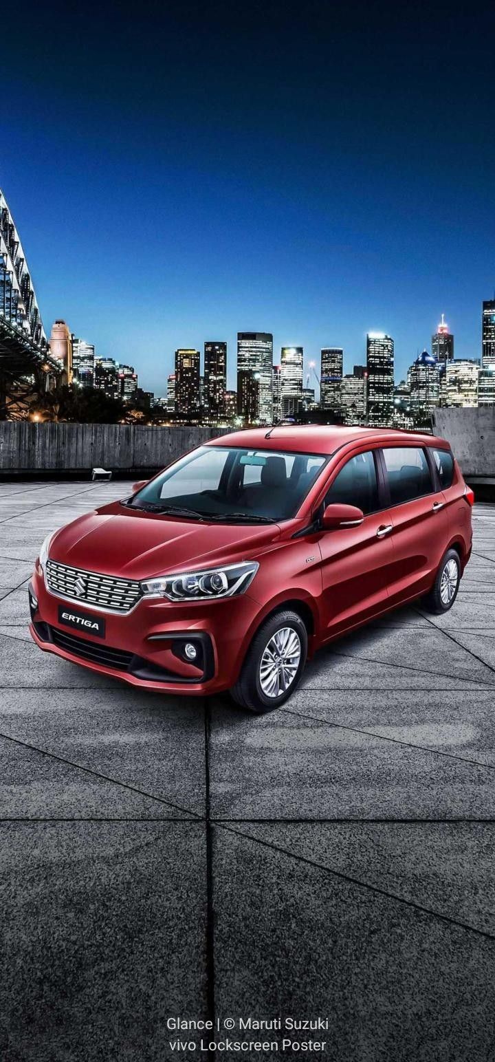 720x1544 Red Car Parked in Front of Cityscape. Dzire car wallpaper, Ertiga car wallpaper, Maruti car