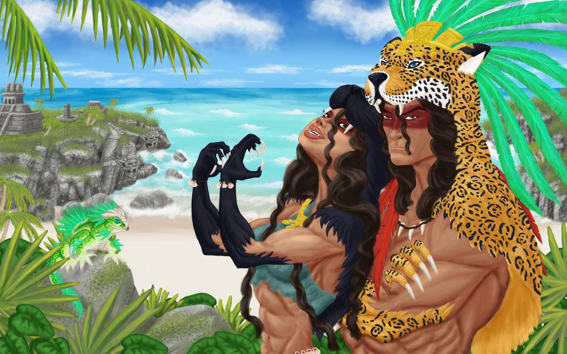 1920x1200 Felix Marquez & Tezcatlipoca