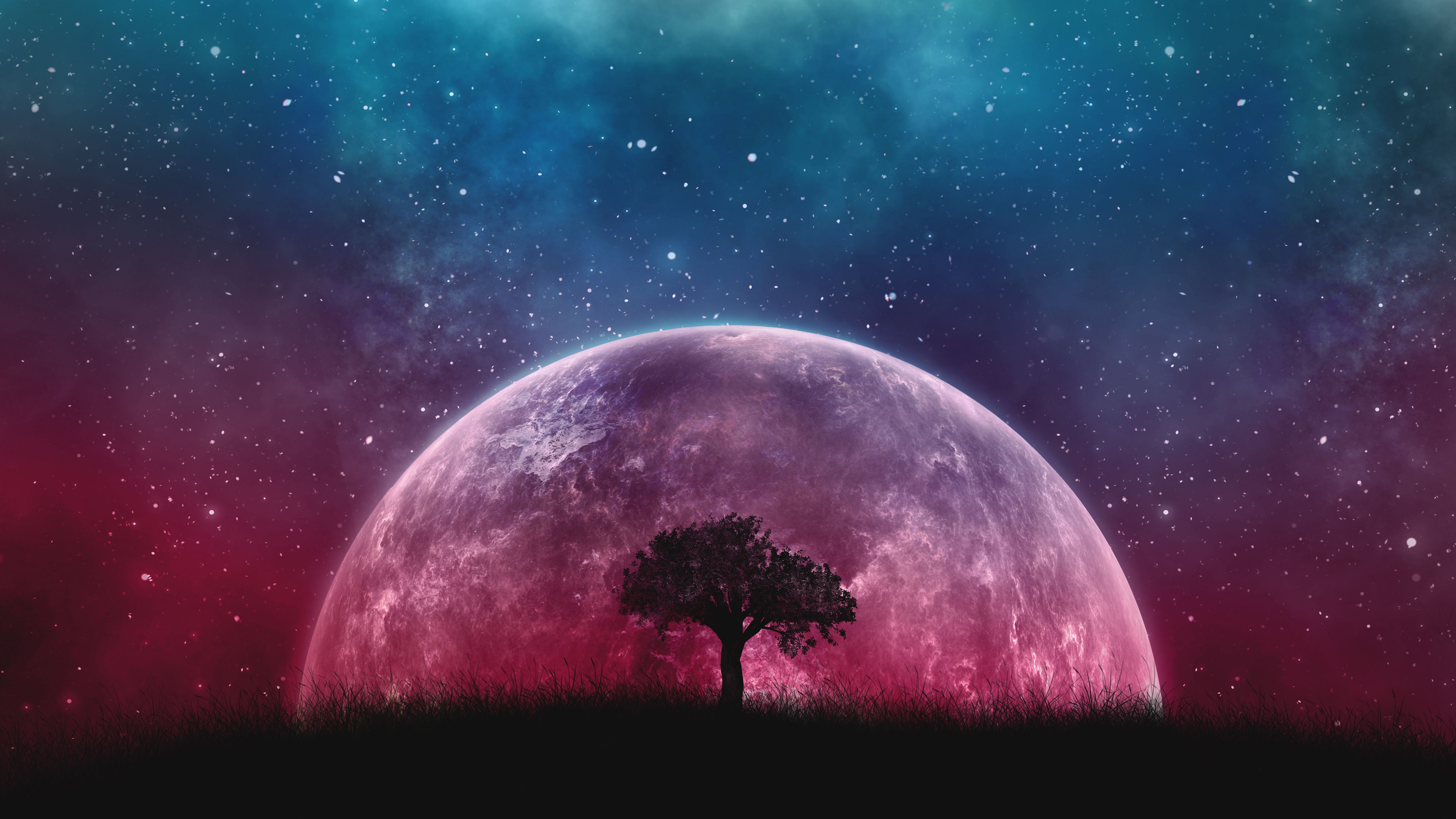 5120x2880 Moon Landscape 5K Wallpaper