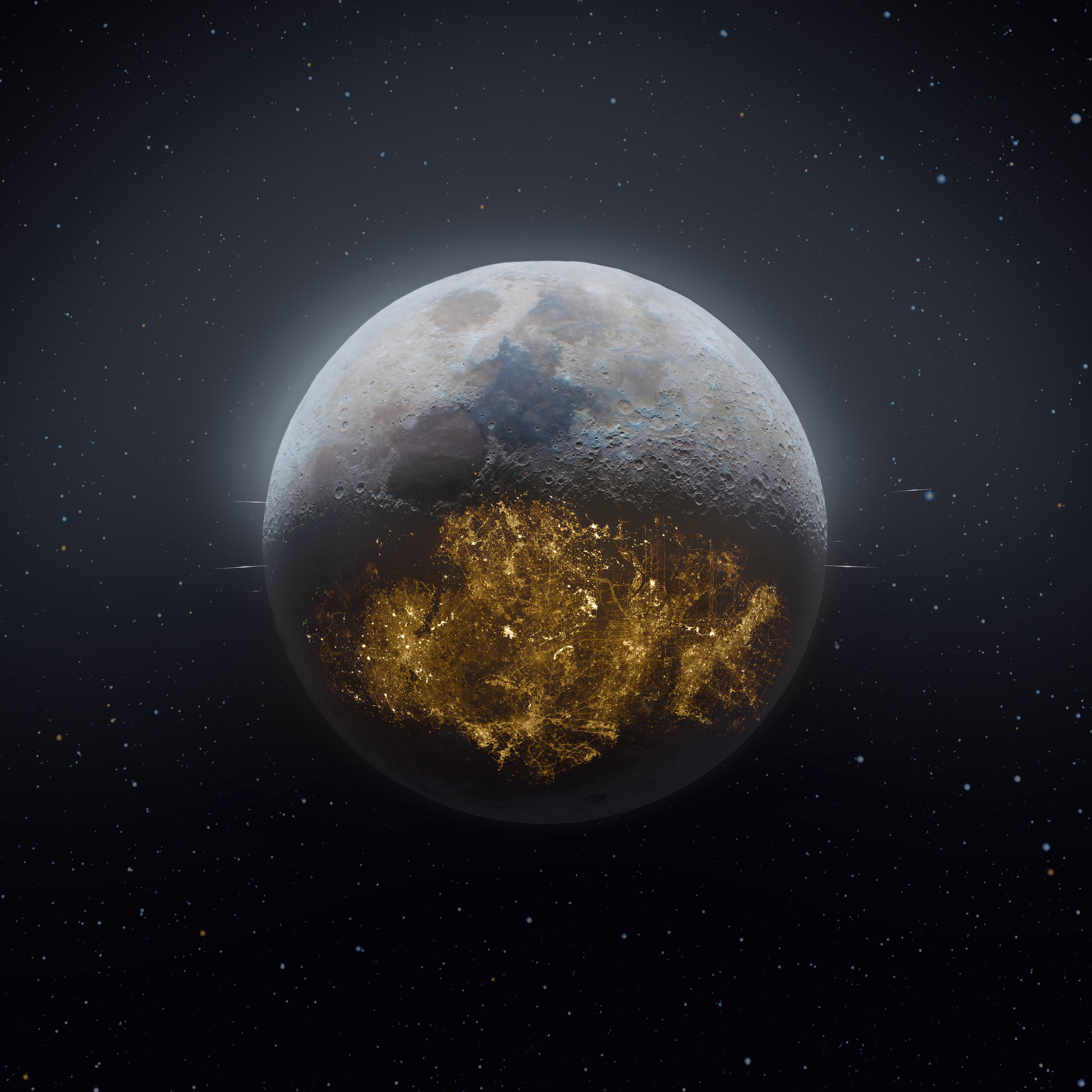 5120x5120 Moon Wallpaper 4K, Future, 5K, Lunar craters