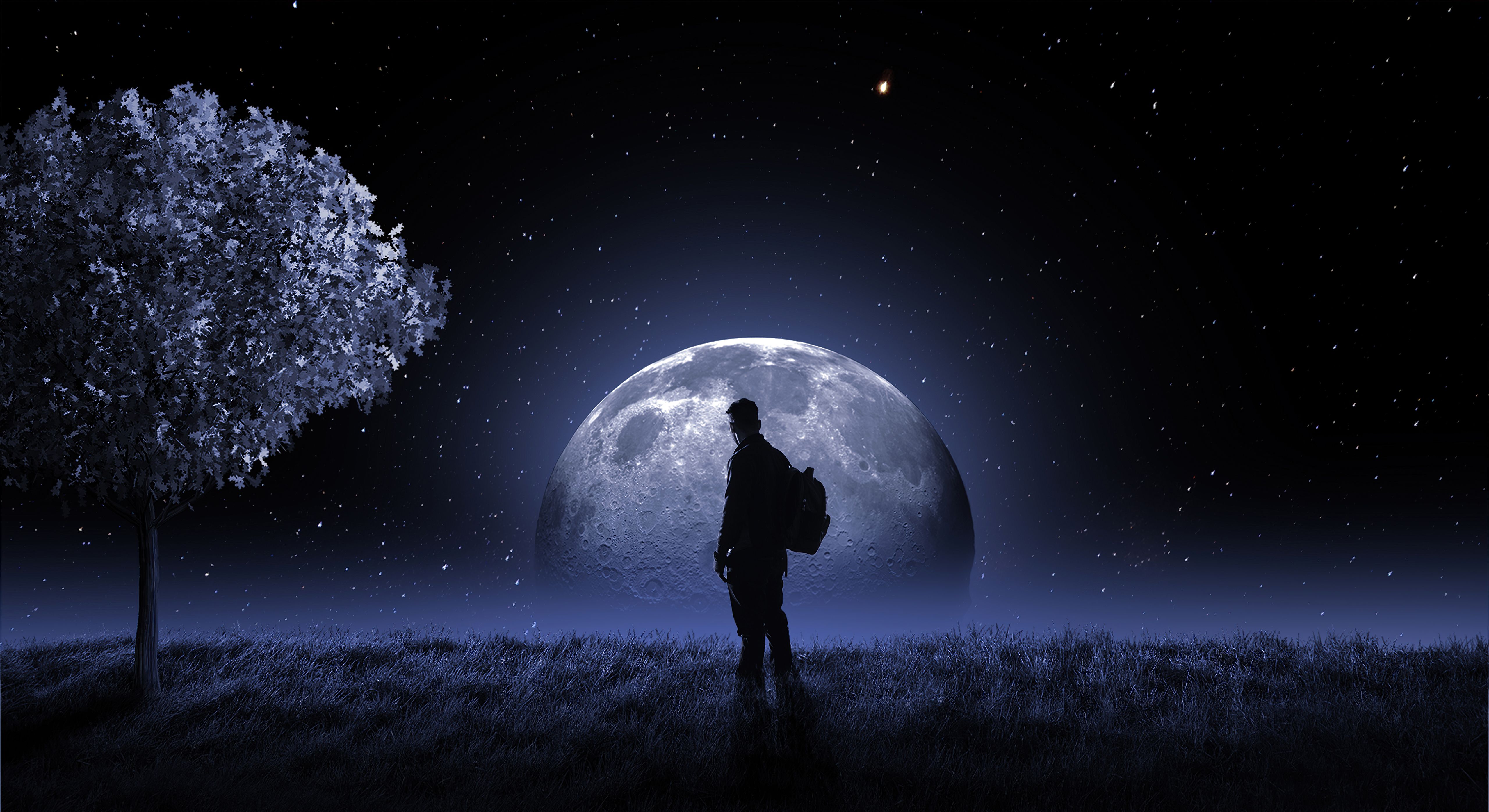 5120x2793 Moon And Me 5k Wallpaper, HD Artist Wallpaper, 4k Wallpaper, Image, Background, Photos and Picture