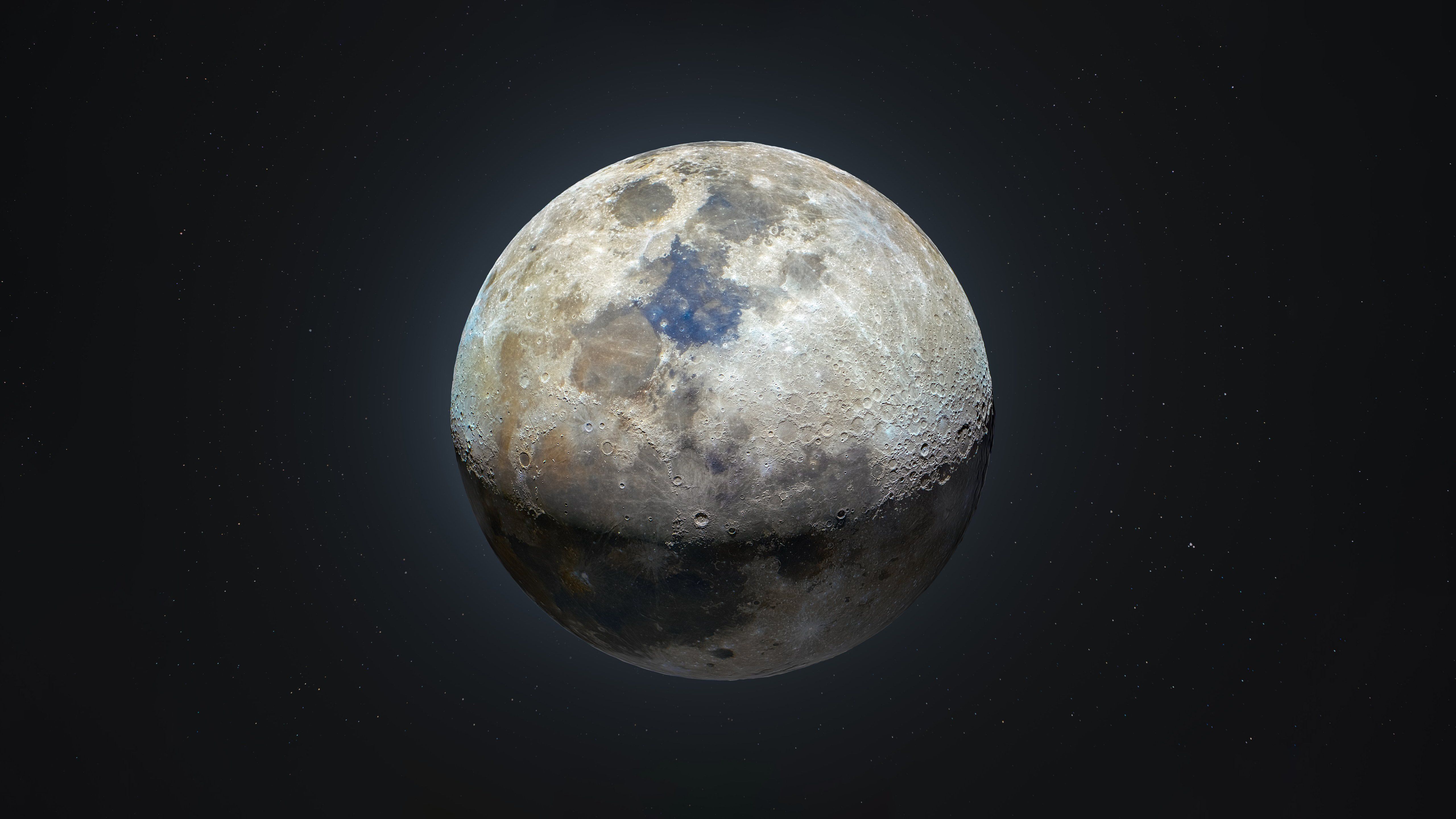 5120x2880 Moon in dark night Wallpaper 4K for Desktop