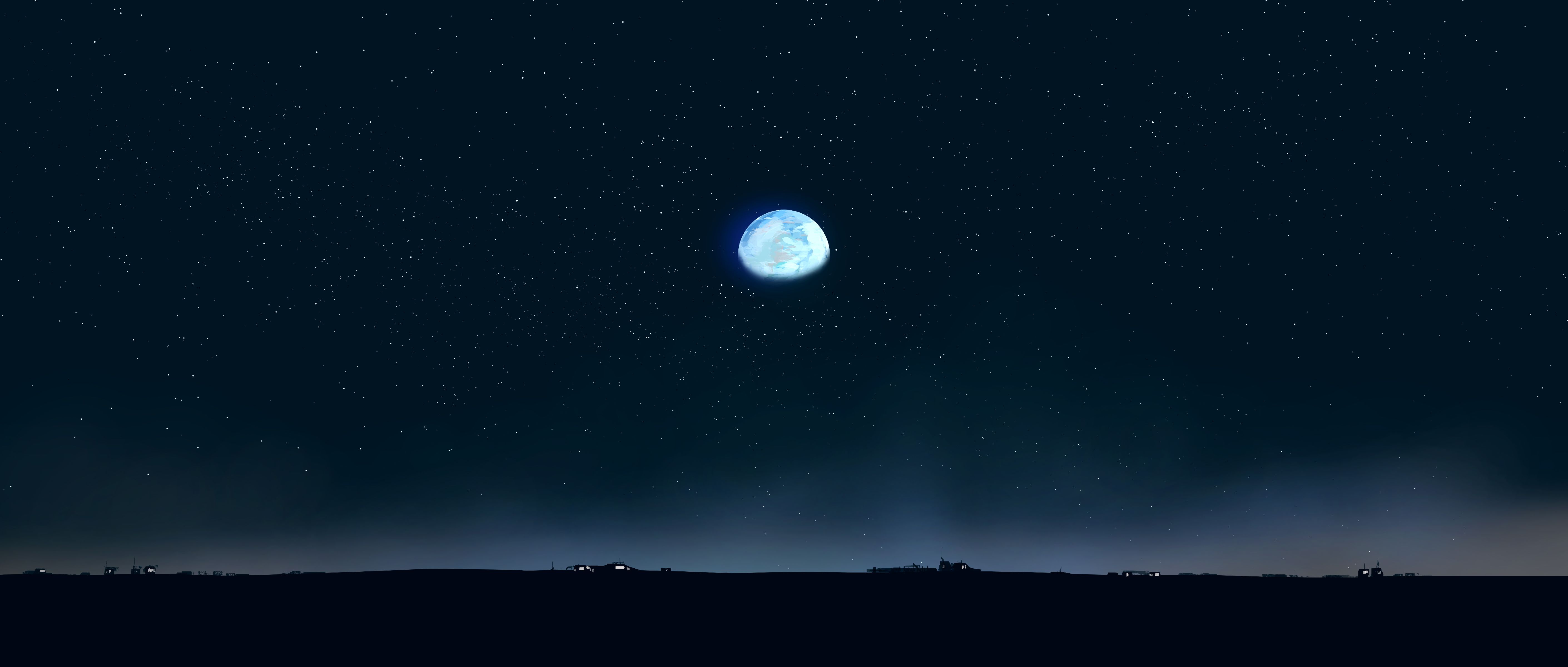 5640x2400 Alone Moon Night 5k Wallpaper, HD Artist Wallpaper, 4k Wallpaper, Image, Background, Photos and Picture