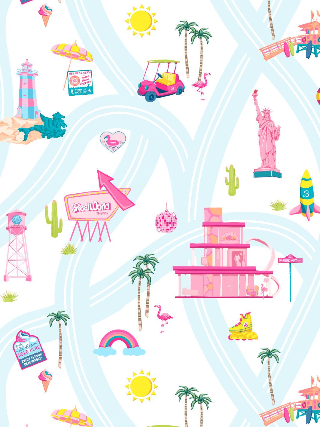 1065x1420 'Barbie™ Land' Wallpaper by Barbie™