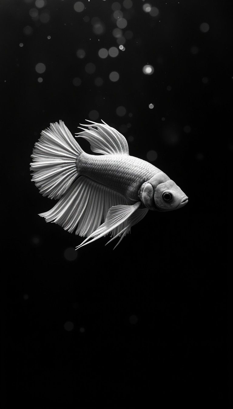 768x1344 Free Ethereal White Betta Image, Fish, Aquatic