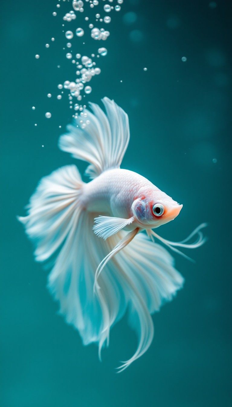 768x1344 Free Ethereal Fish Swim Image, Aquatic, Betta
