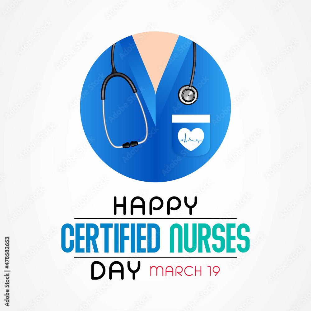 1000x1000 Image vectorielle Stock Certified Nurses day is observed every year on March it is the day when nurses celebrate their nursing certification. Vector illustration