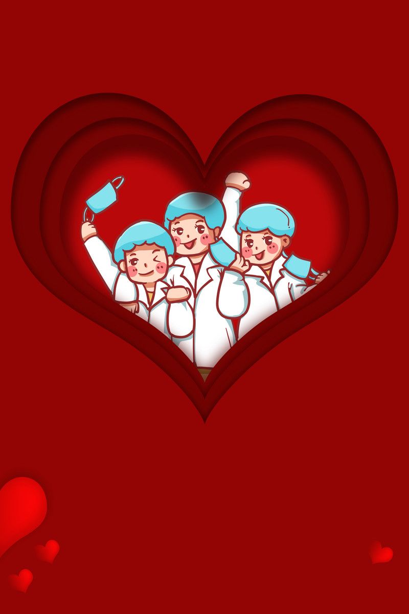 800x1199 International Nurses Day Caring Nurse Team Red Minimalist Background Background. PSD Free Download