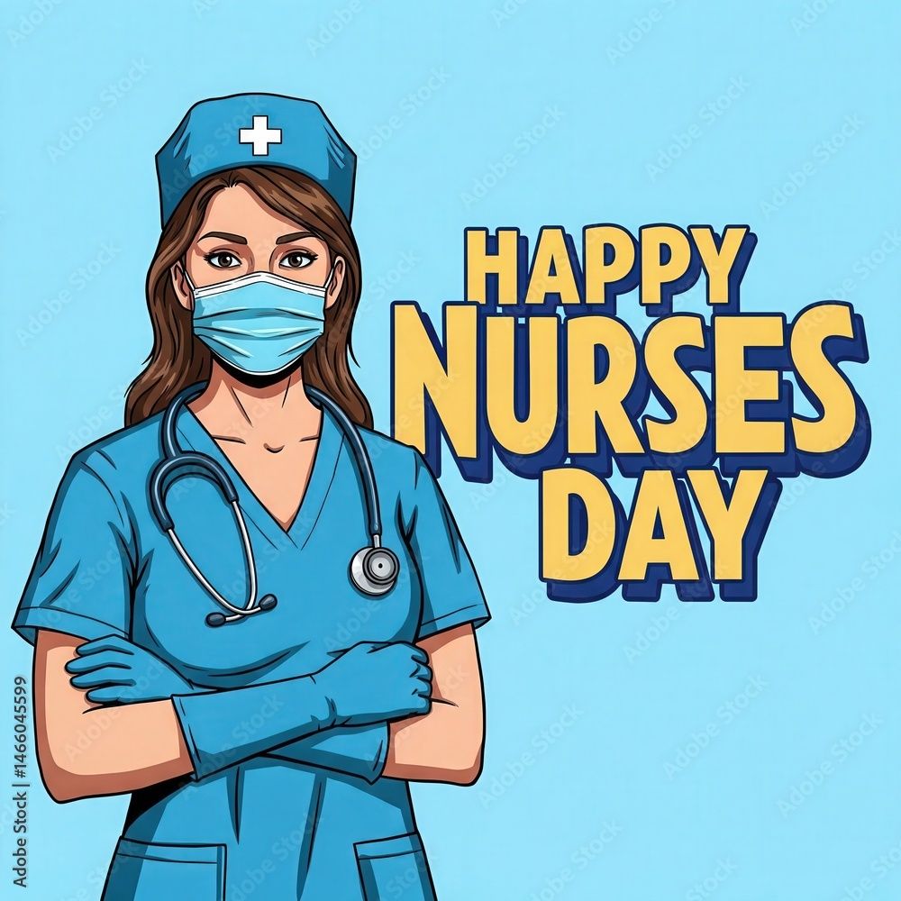 1000x1000 Happy Nurses Day. International Nurses Day. Nurses Day Quotes. Happy Nurse Day. Nurses Day Poster. Nurses Day Image Stock Illustration